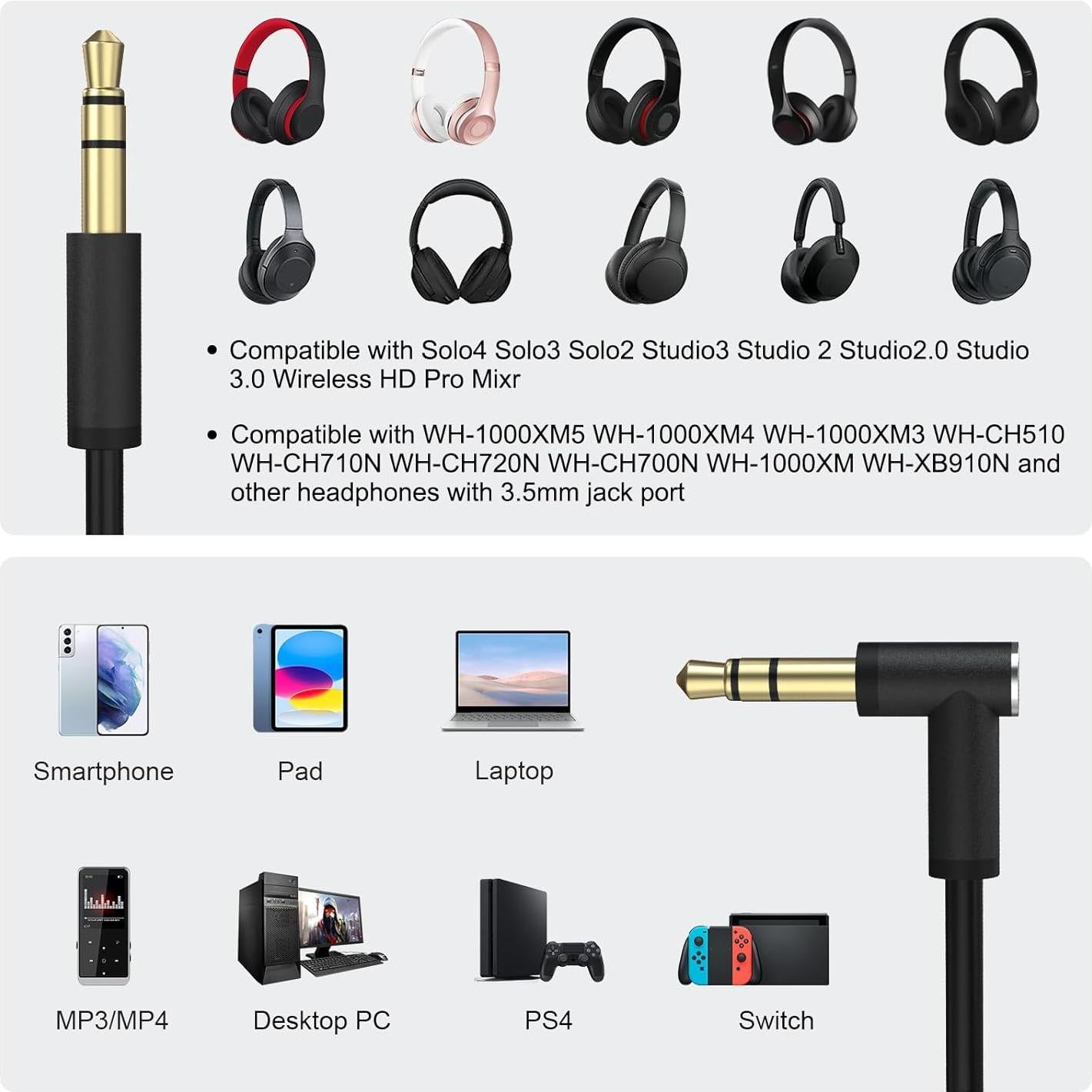 Cable de Audio 3.5mm Xivip con Micrófono y Control Remoto 1.4m Negro