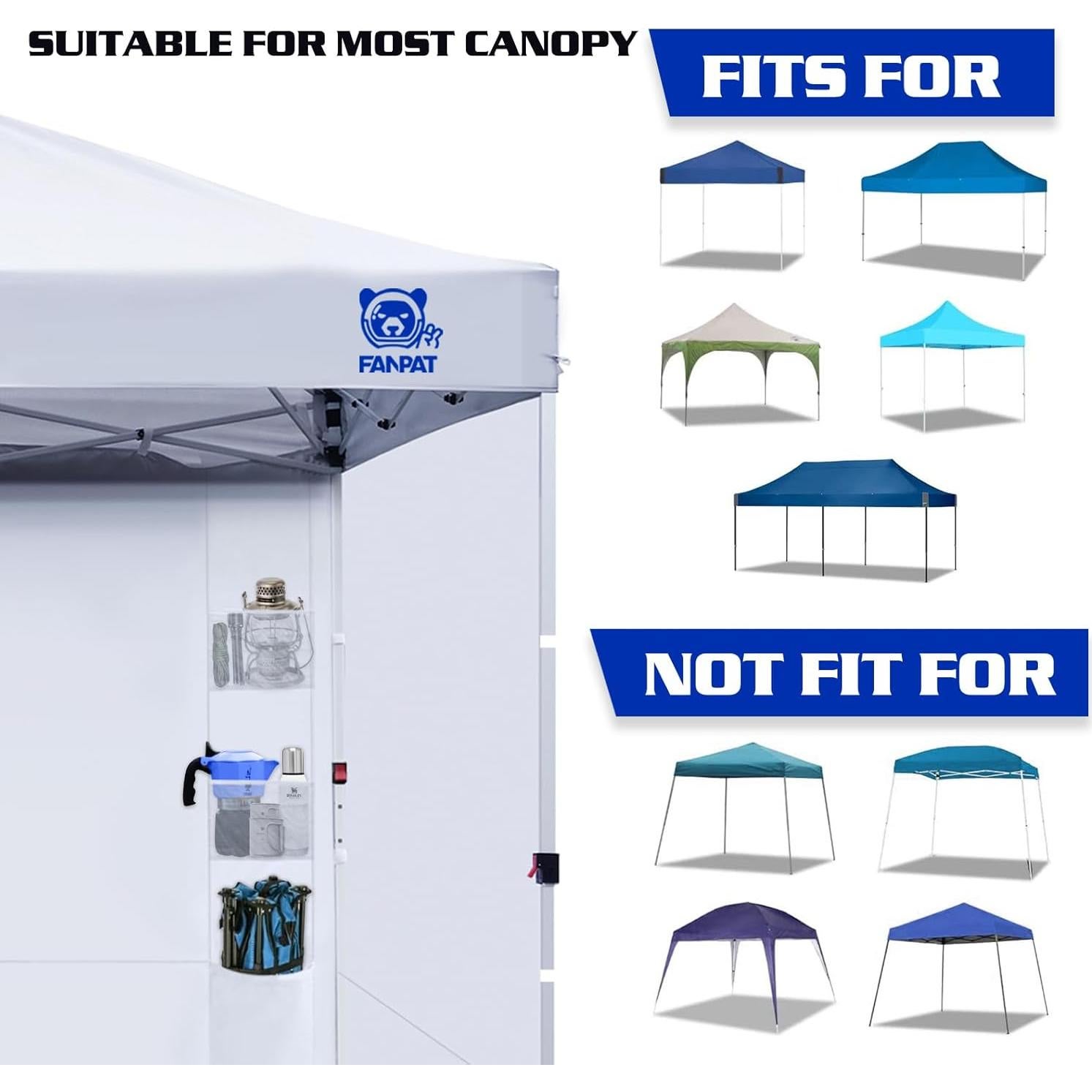 Paredes Laterales Carpa Instantánea FANPAT 3 Piezas 304.8x218.4cm