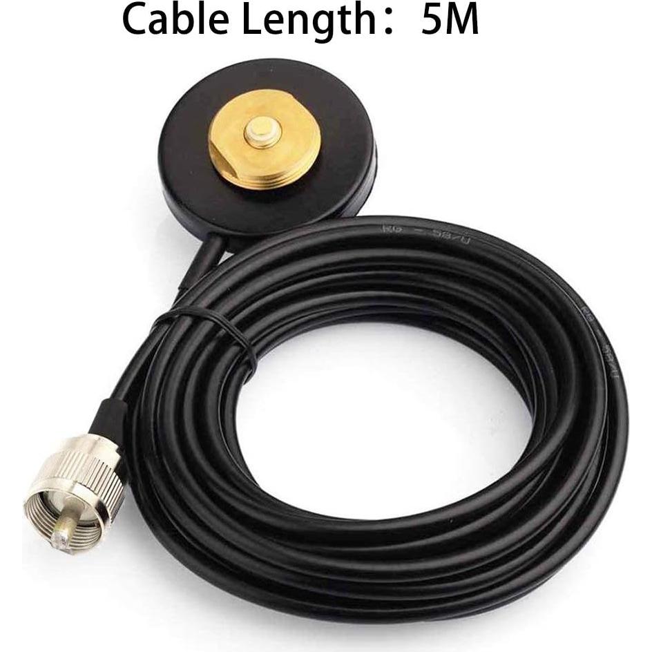 Base Magnética NMO TengKo con Cable RG-58 de 5m PL-259