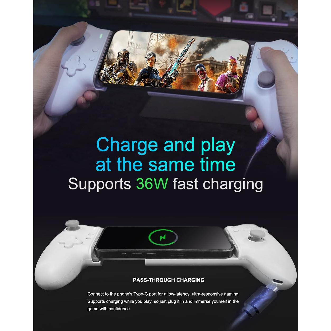 Controlador de Juegos ATUTEN para iPhone 15/16 y Android USB-C