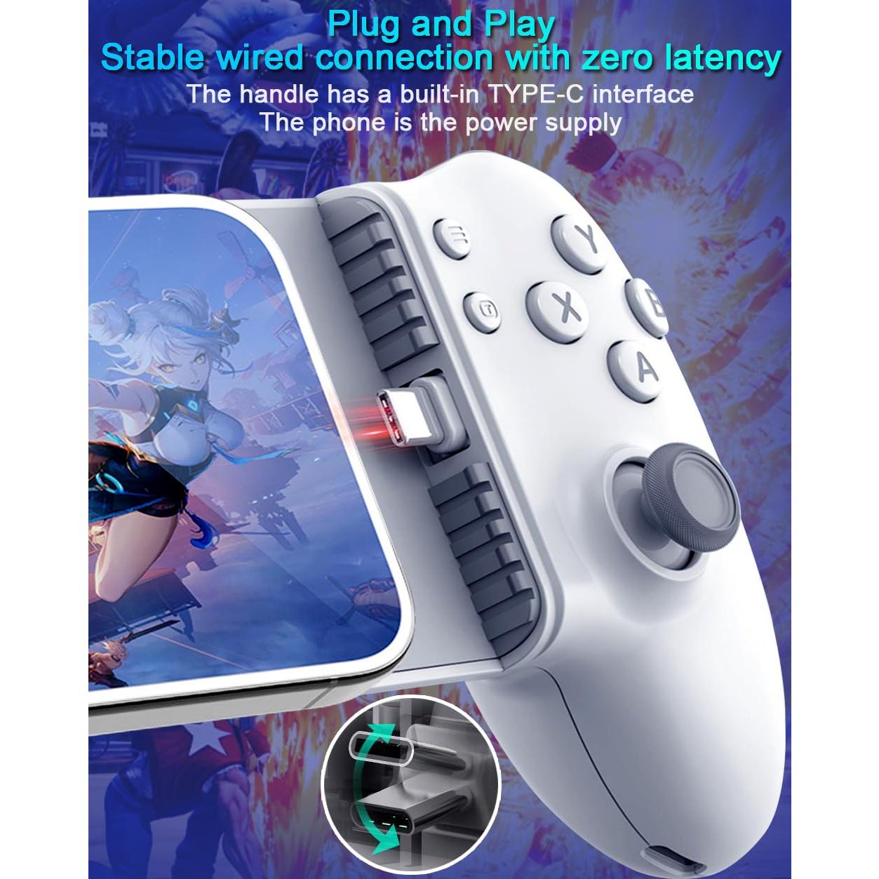 Controlador de Juegos ATUTEN para iPhone 15/16 y Android USB-C