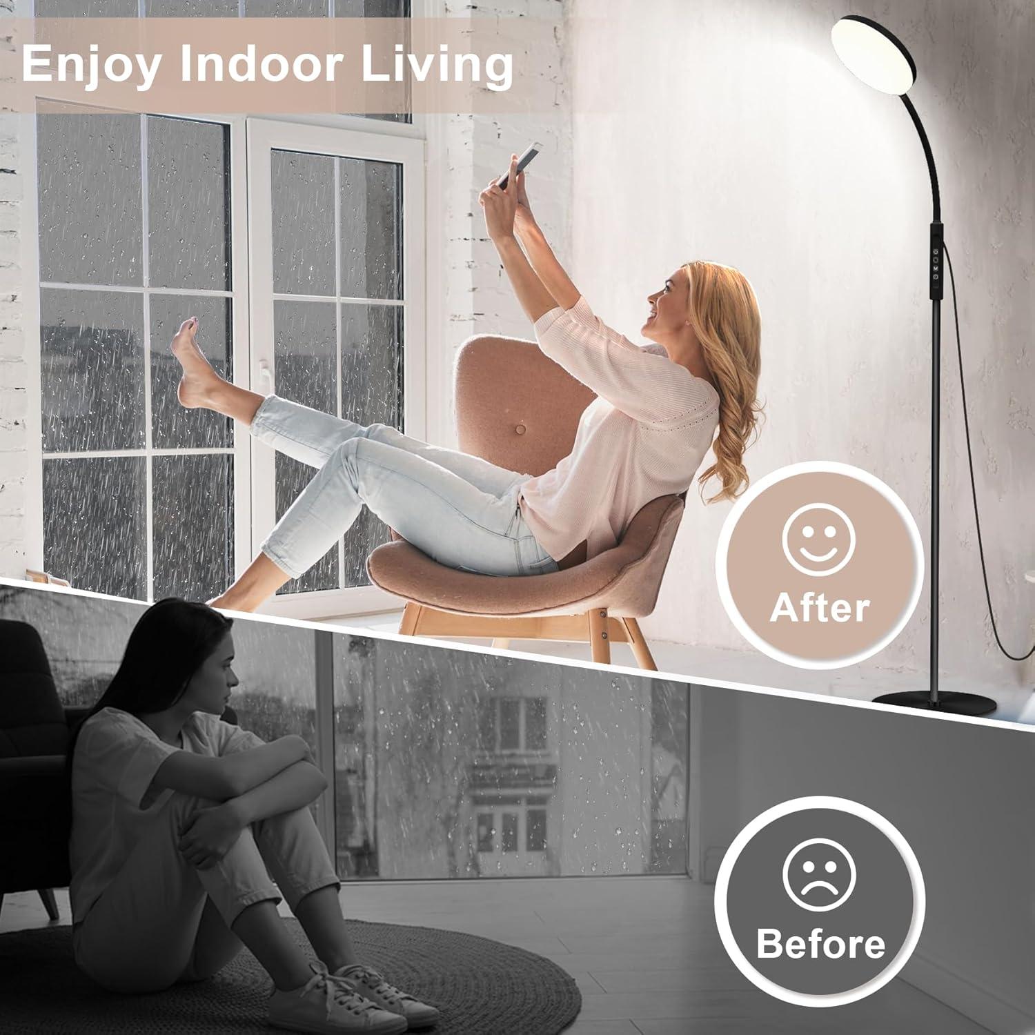 Lámpara de Pie LED Mojimdo 20000 Lux Regulable con Temporizador