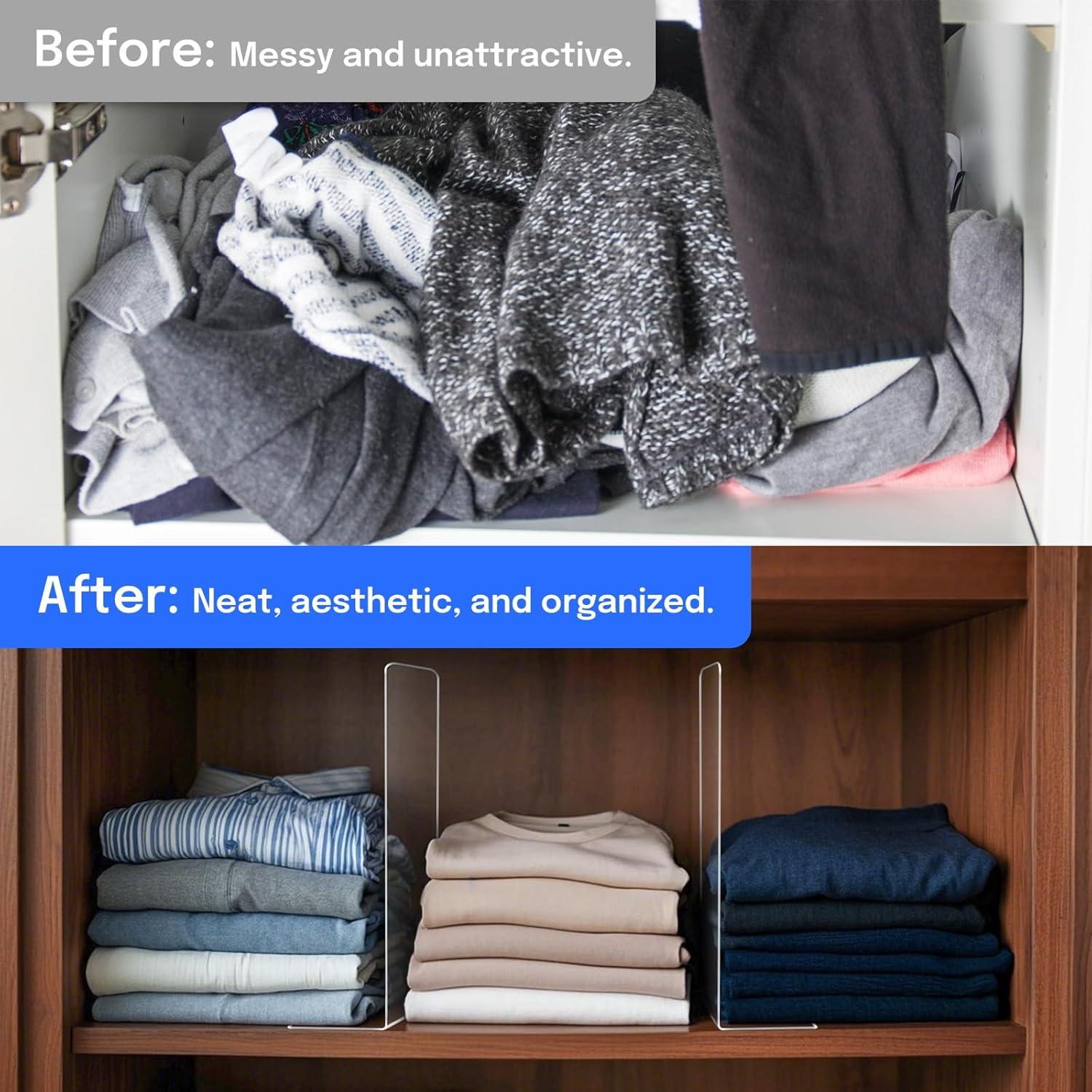 Divisores de Estante OKPOW 30.48 cm Acrílico Transparente - 12 Piezas