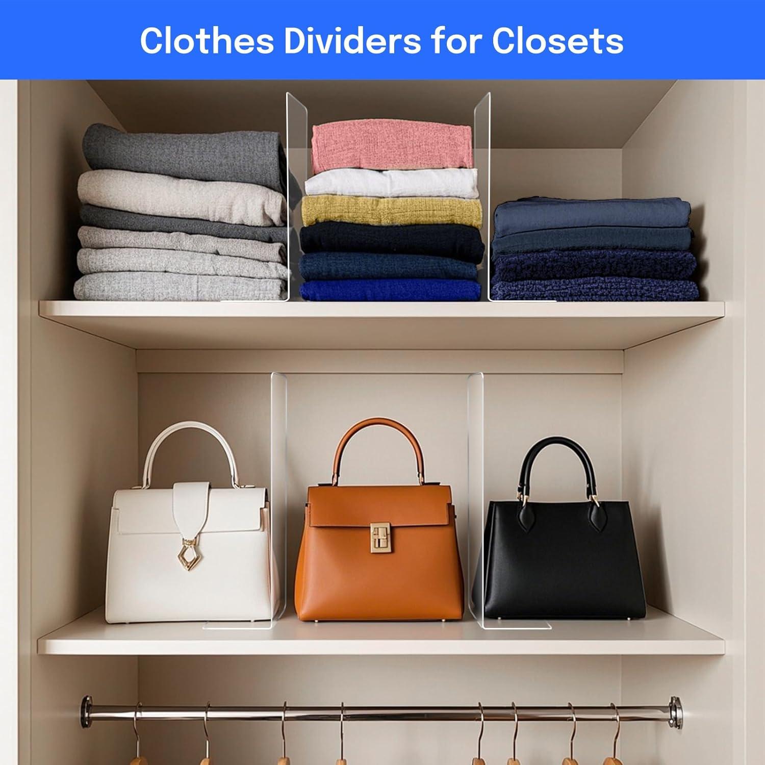 Divisores de Estante OKPOW 30.48 cm Acrílico Transparente - 12 Piezas