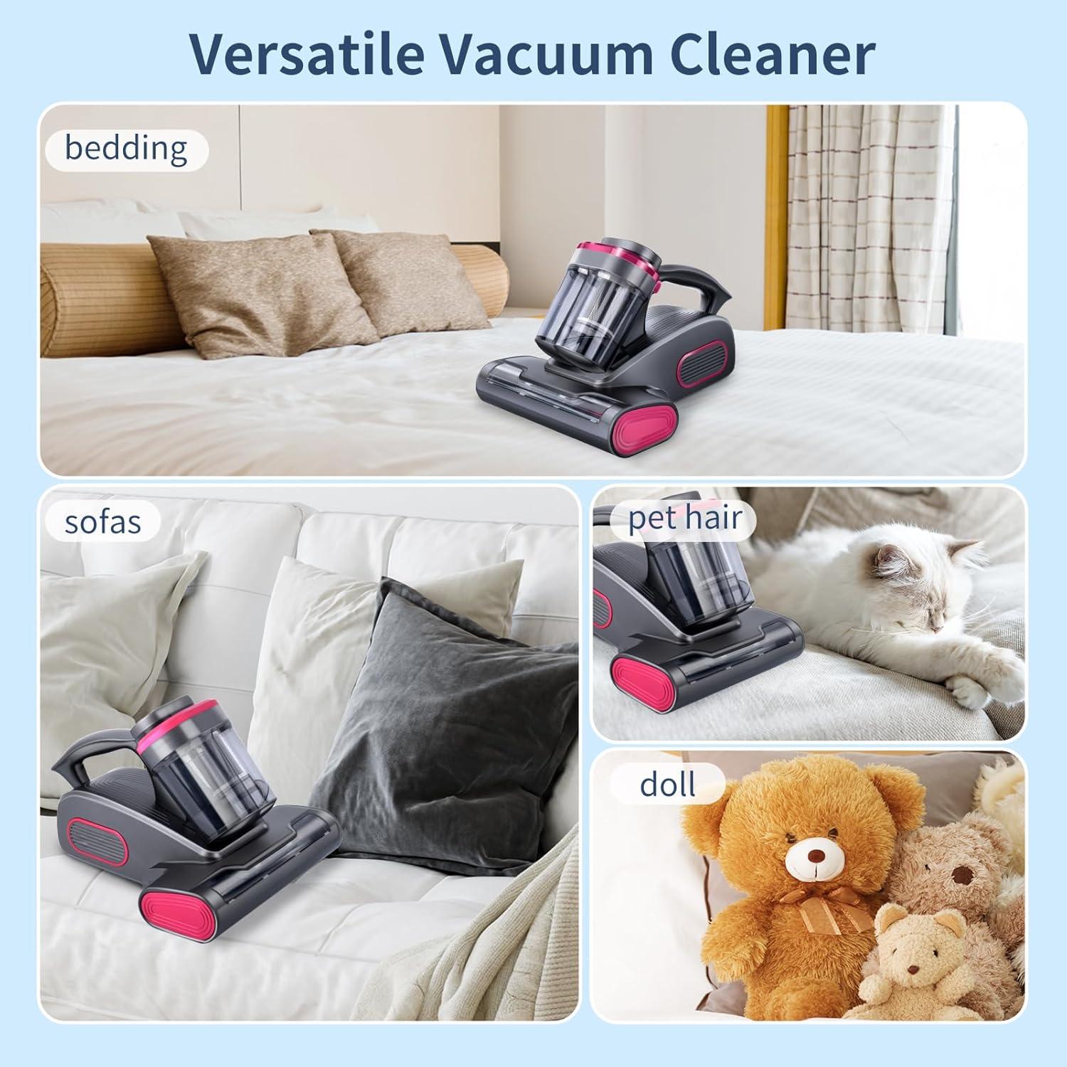 Aspiradora de Cama Zerzuo 500W Portátil Inalámbrica HEPA