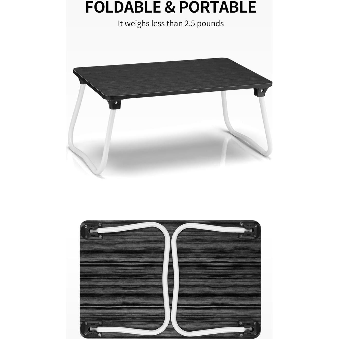 Mesa de Regazo Plegable Ruxury Soporte para Laptop Negro