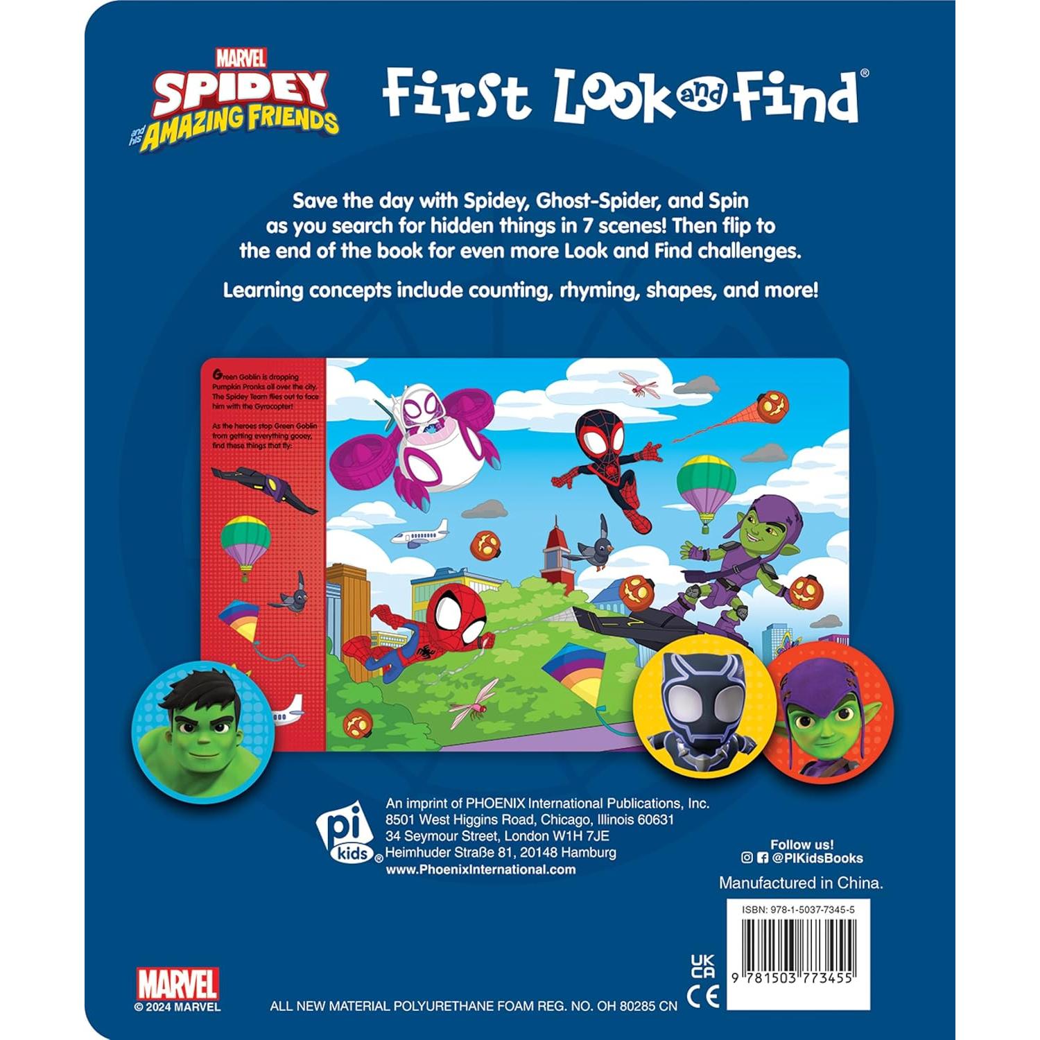 Marvel Spider-man - Spidey and His Amazing Friends - First Look and Find Activity Book with 40 Stickers - PI Kids