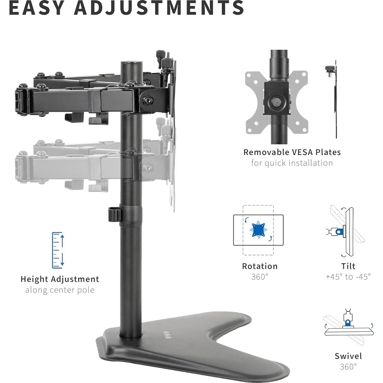 Soporte Doble para Monitor VIVO STAND-V102F 13-30" Ajustable