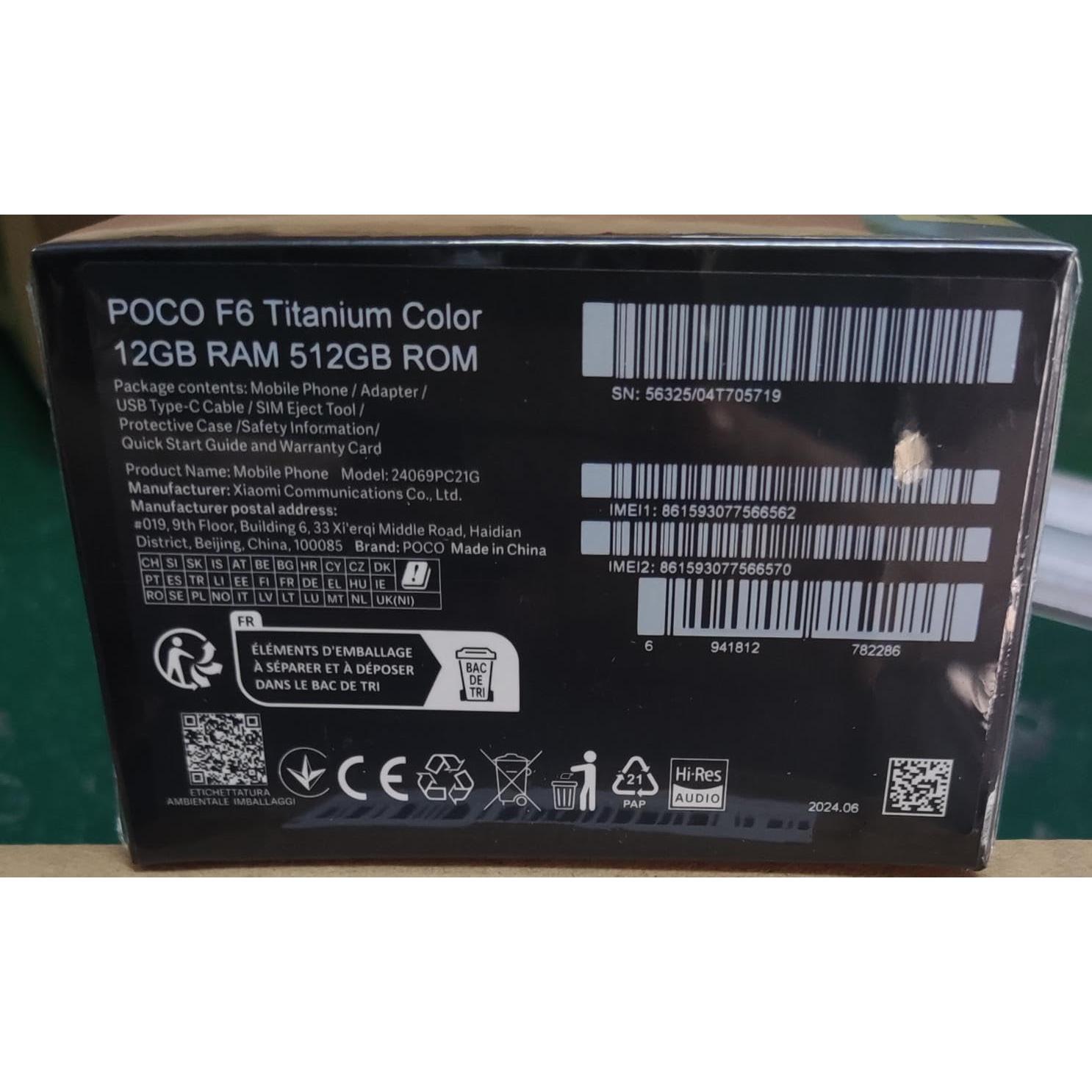Xiaomi Poco F6 5G Titanio 512GB 12GB Cámara 50MP