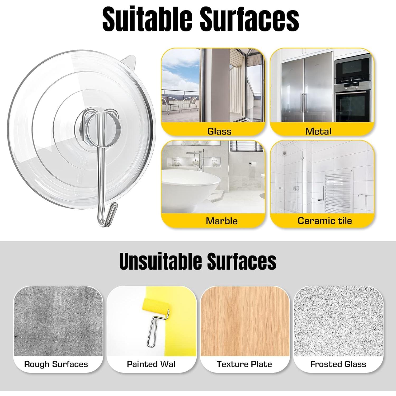 Ganchos de Ventosa HangerSpace 8 Piezas 3.18 kg Transparentes