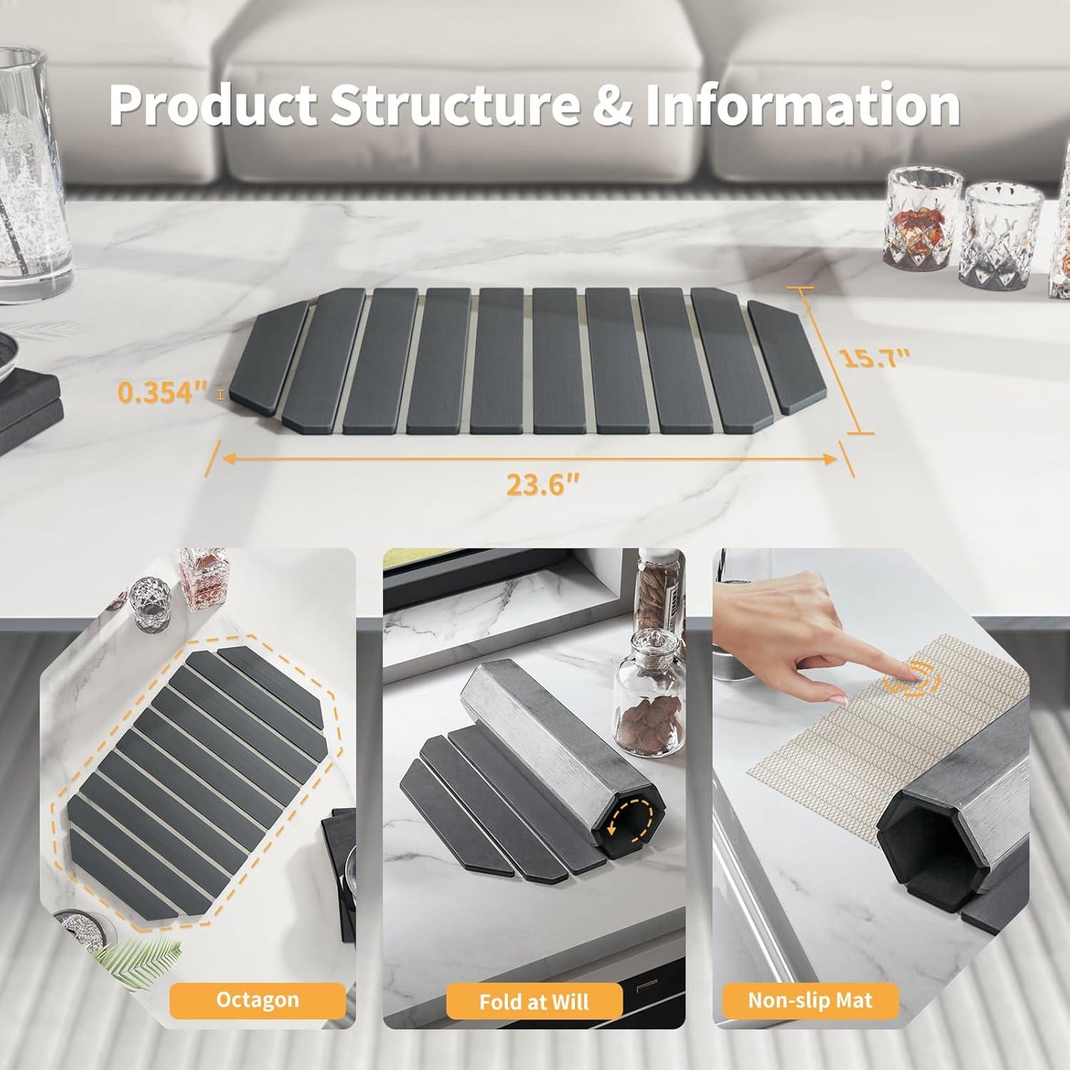 Alfombrilla de Secado de Piedra Diatomácea XI LIFE 60x40cm Gris