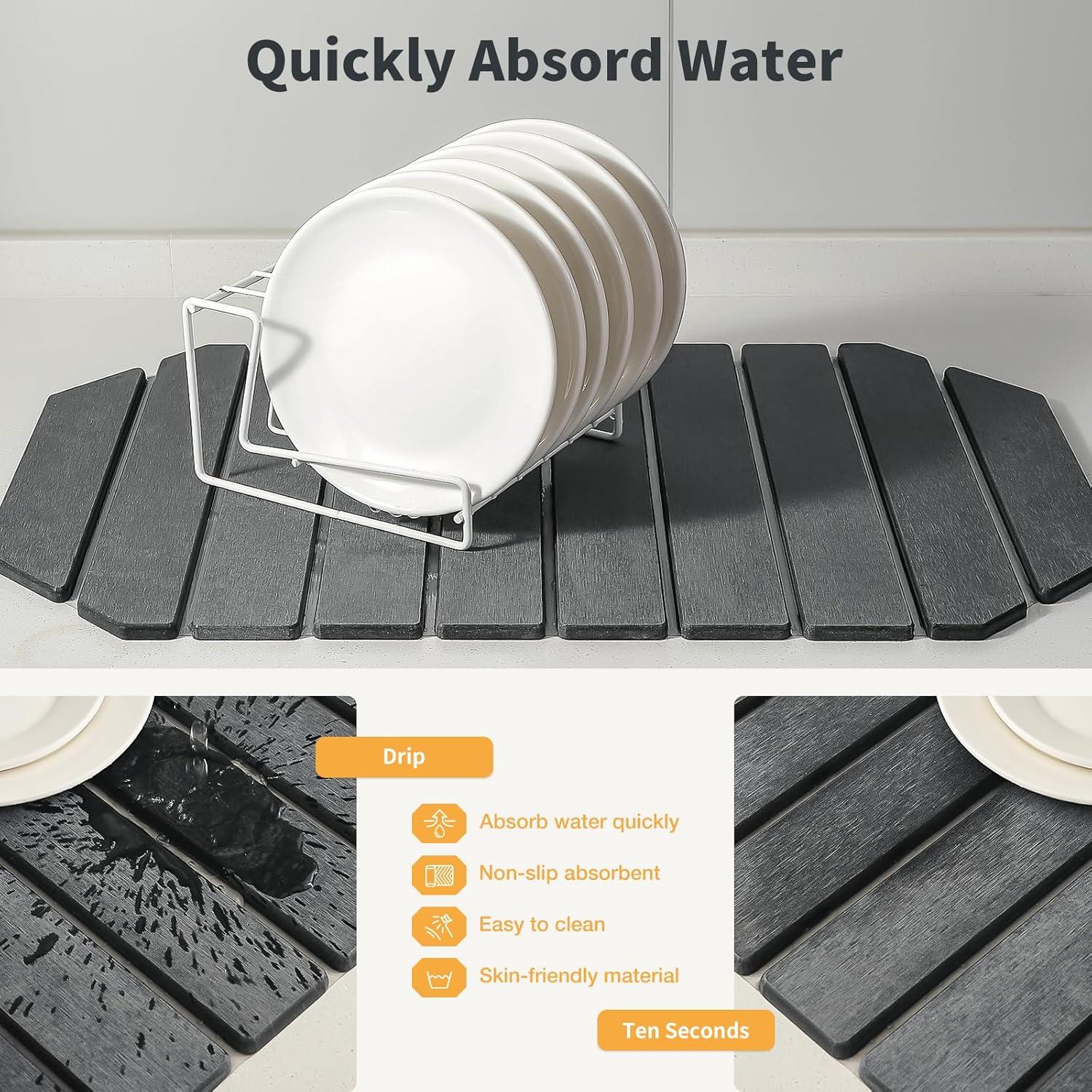 Alfombrilla de Secado de Piedra Diatomácea XI LIFE 60x40cm Gris