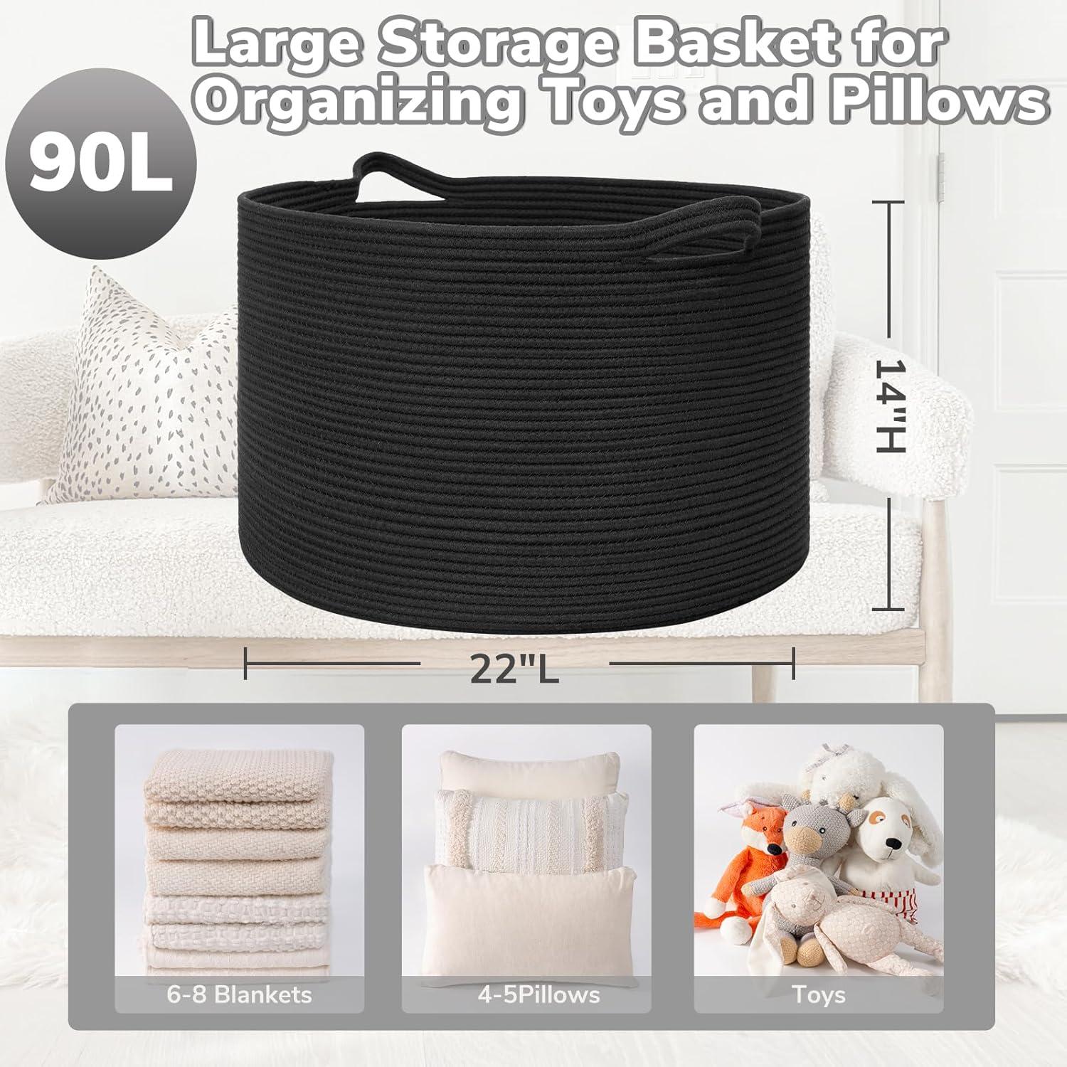 Cesta Grande de Almacenamiento Goodpick 90L Negra 55.88x35.56cm