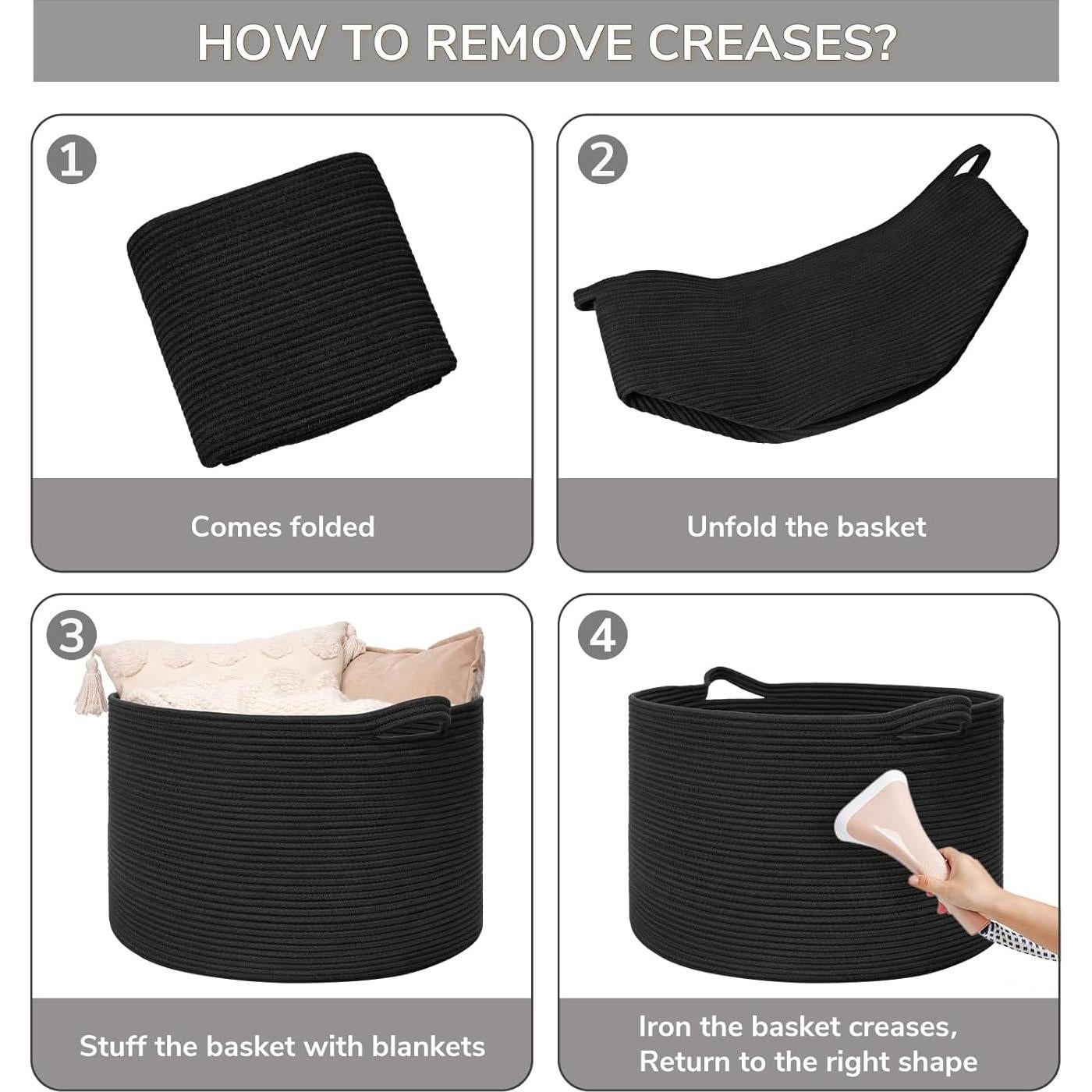 Cesta Grande de Almacenamiento Goodpick 90L Negra 55.88x35.56cm