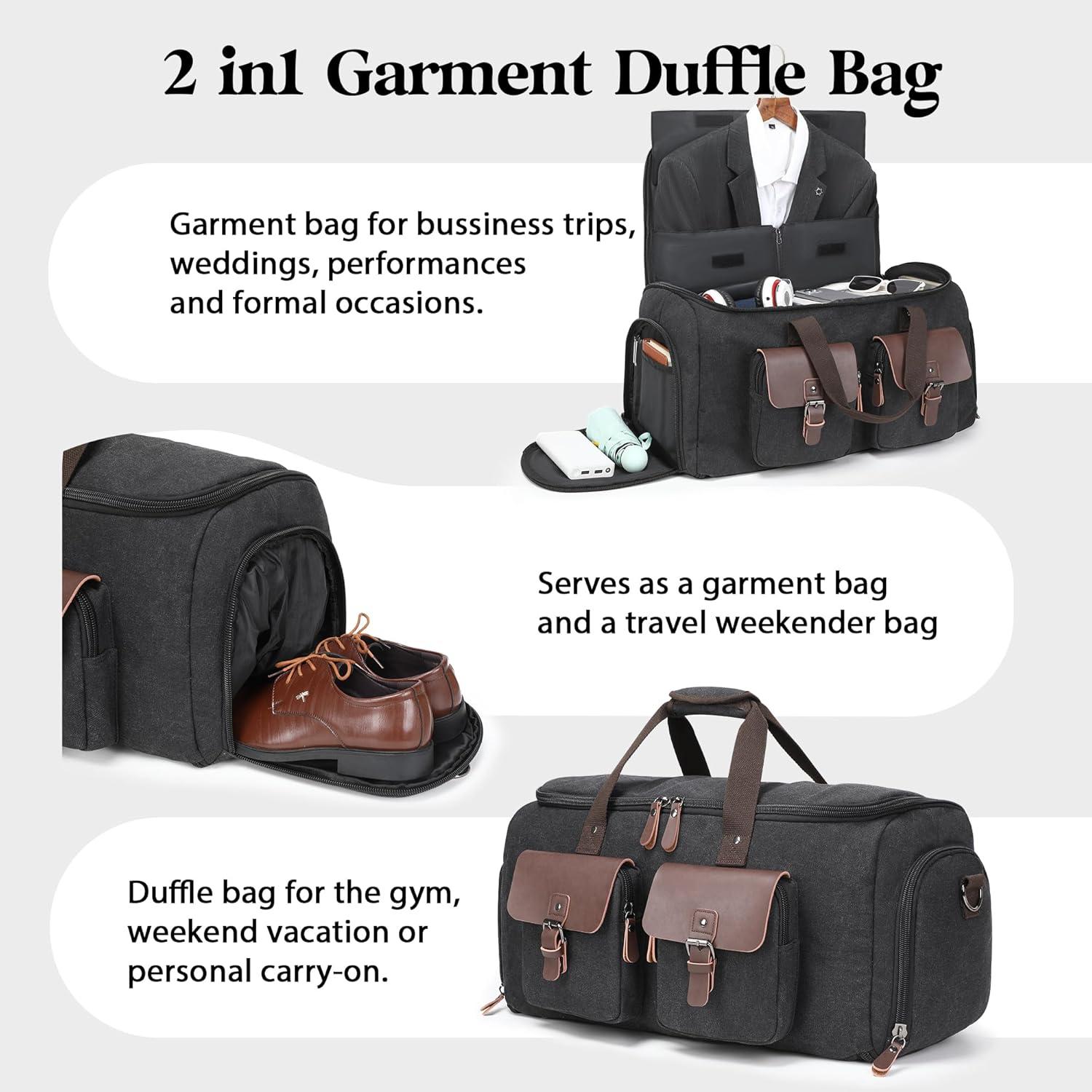 Bolsa de Ropa Duffle 2 en 1 XL Negra - Garment001
