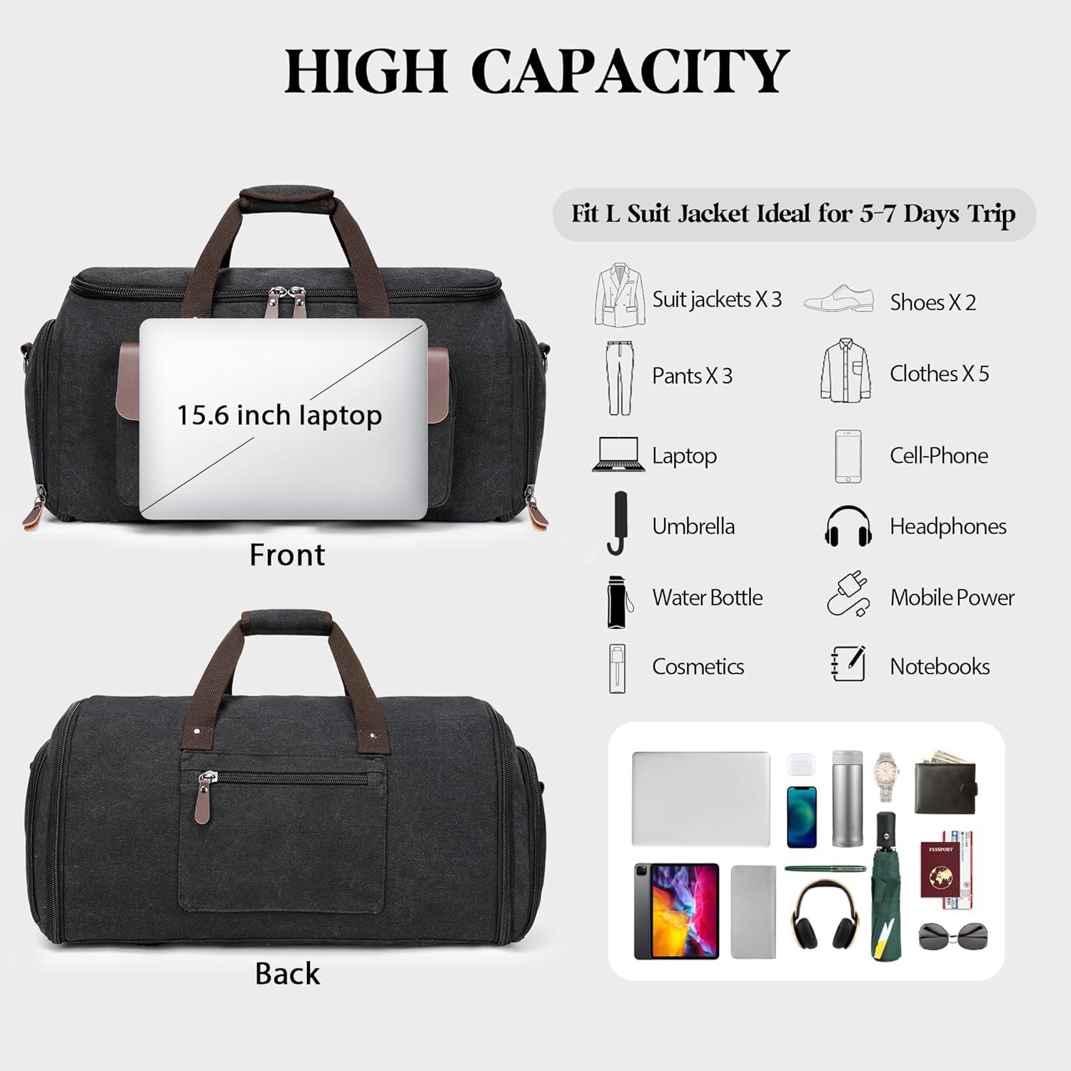 Bolsa de Ropa Duffle 2 en 1 XL Negra - Garment001