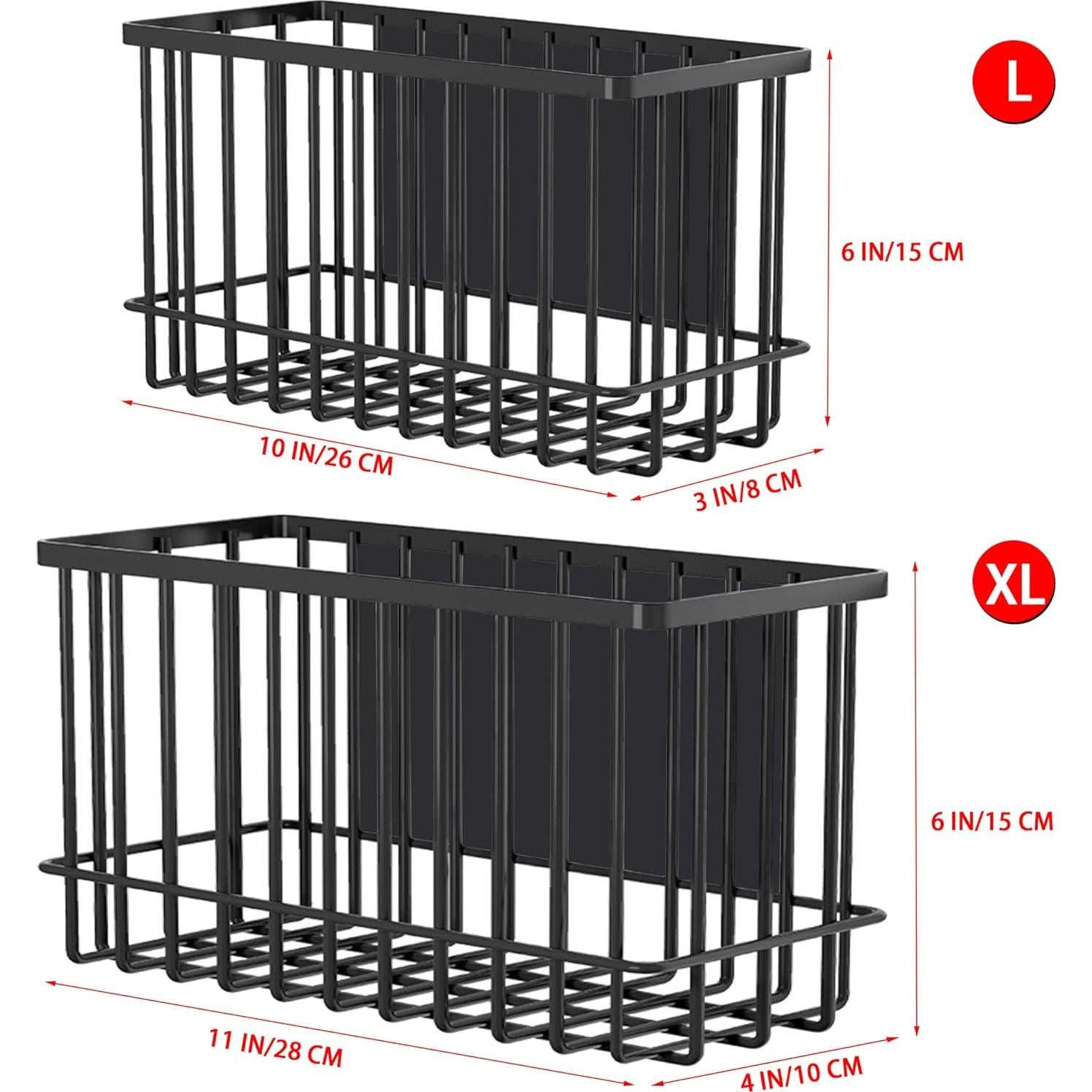 Cesta Magnética Buyyyit para Refrigerador 26x9x15cm con Ganchos