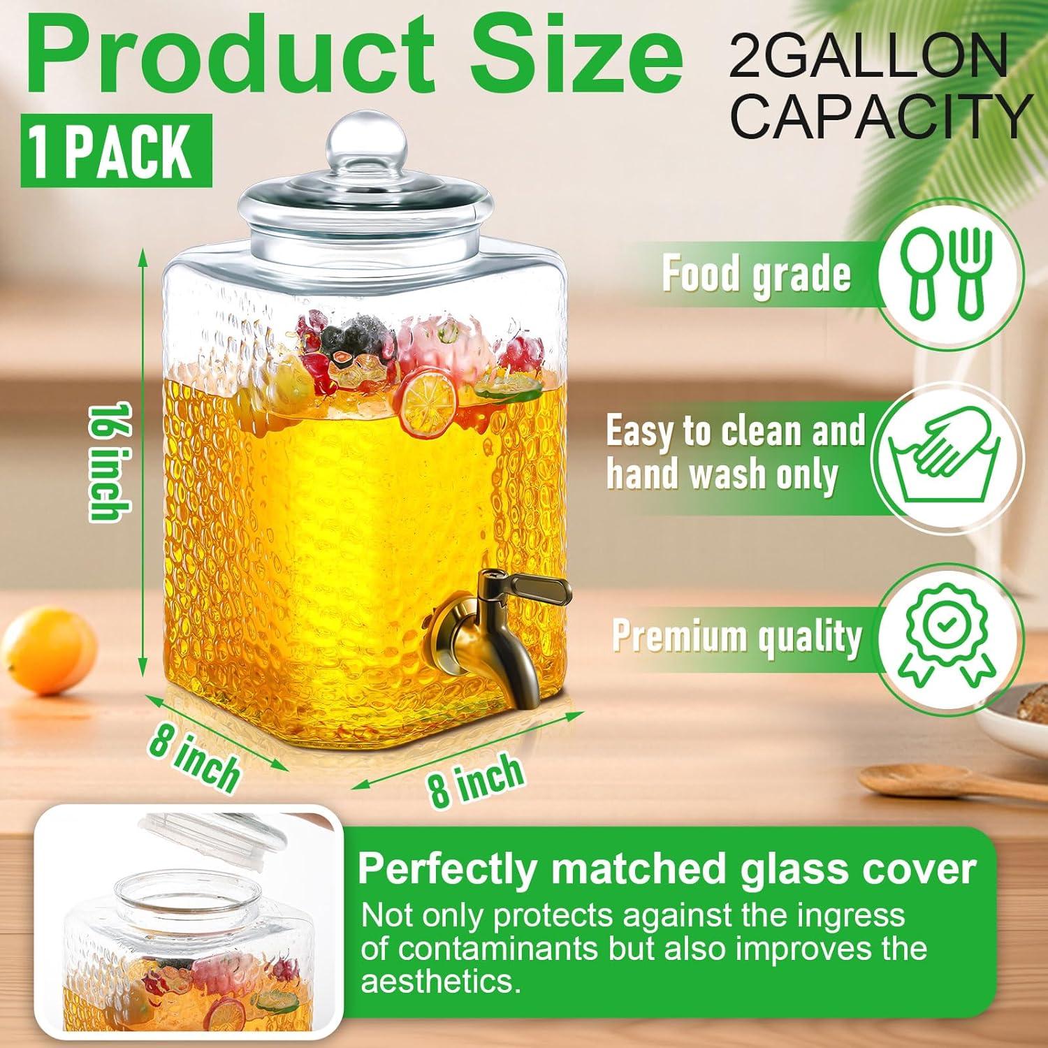 Dispensador de Agua de Vidrio 9.46L Tiangrid con Grifo Inoxidable