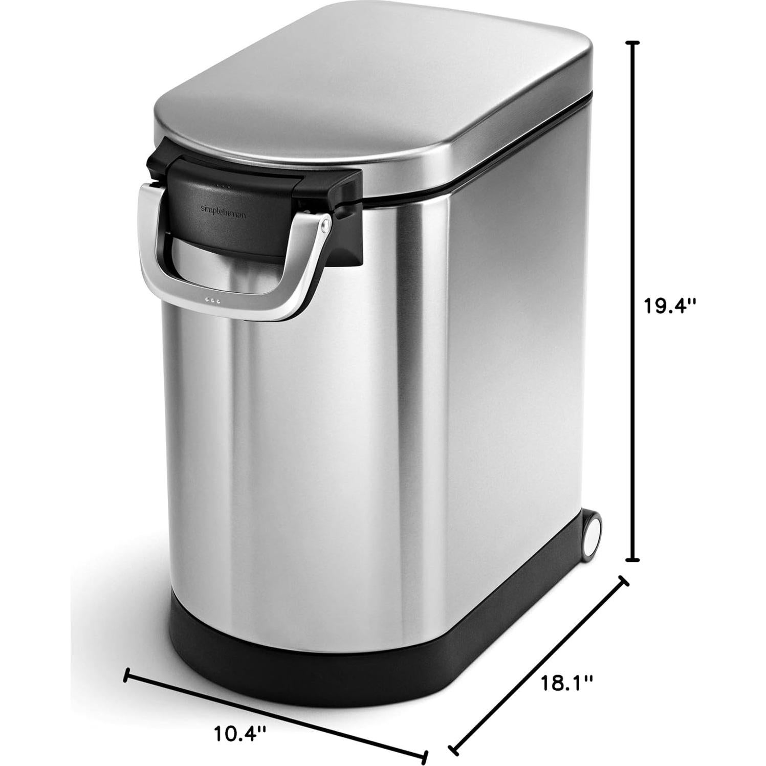 Contenedor de Almacenamiento de Comida para Mascotas simplehuman 25L Acero Inoxidable