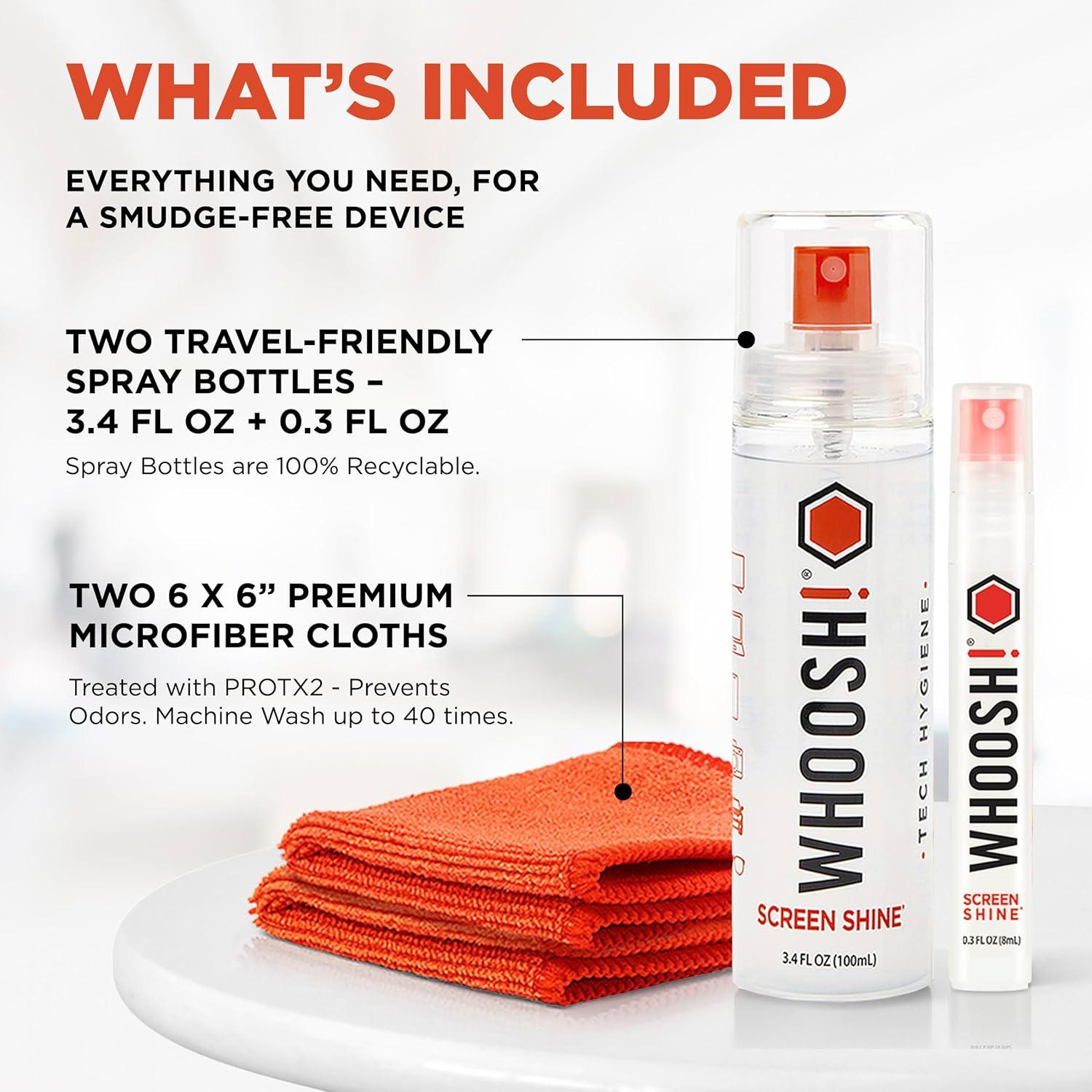 Limpiador de Pantalla WHOOSH! Duo - 100 ml + 9 ml con Paños