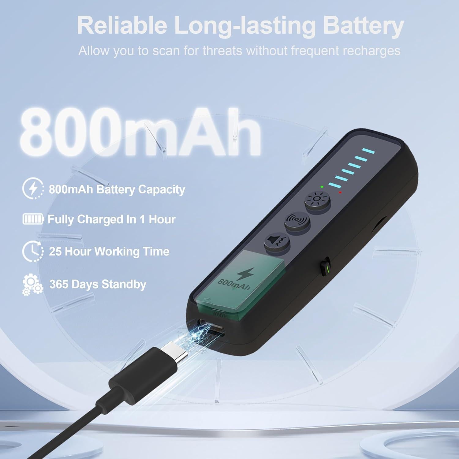 Detector de Cámaras Ocultas ZHENHAN S600 - Portátil, 10m, 30h