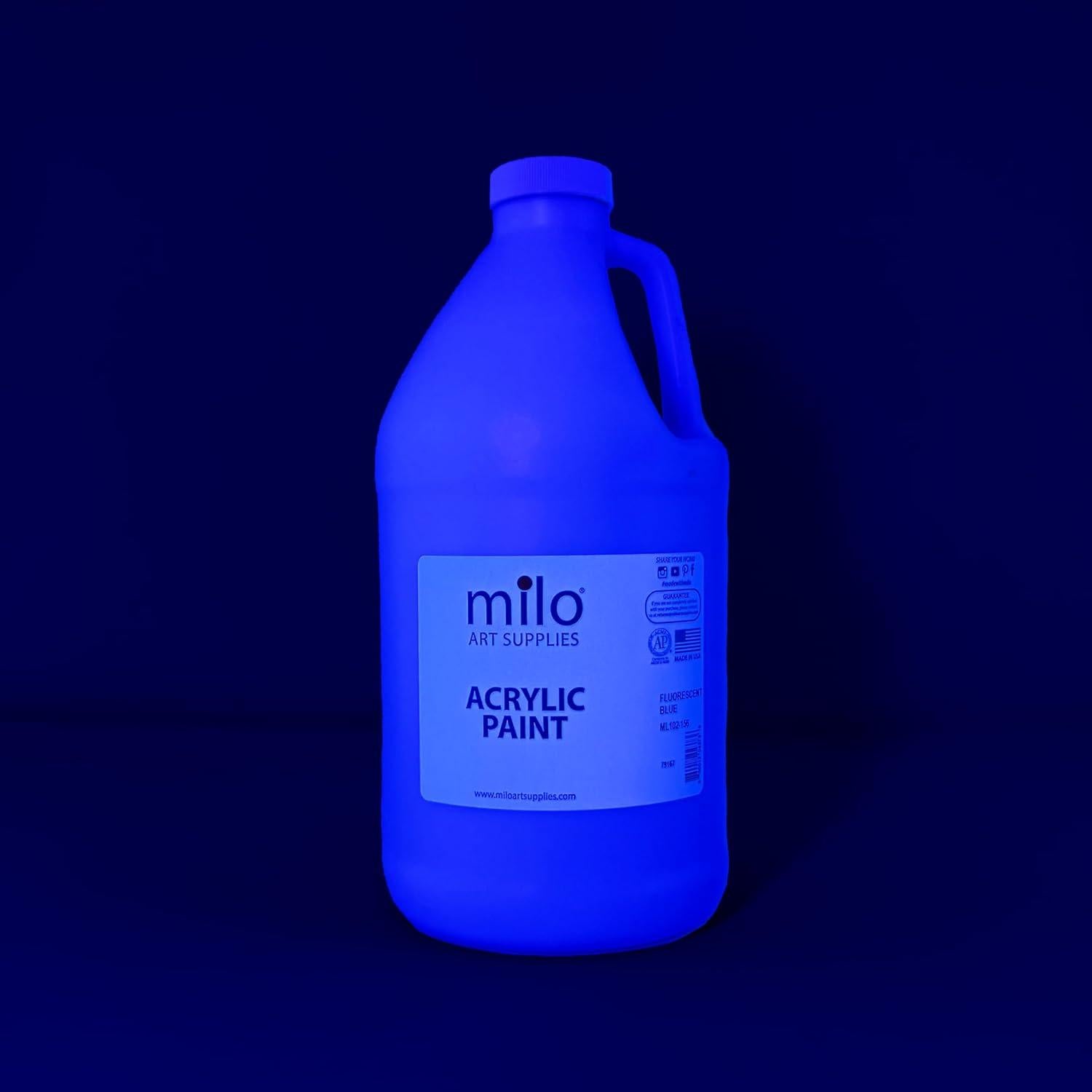 Pintura Acrílica Neón Azul Fluorescente Milo 1.89 L