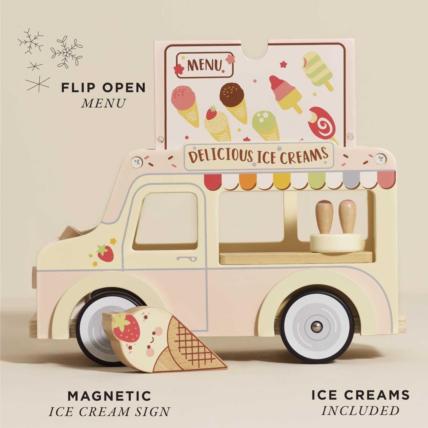 Furgoneta de Helados Le Toy Van - Madera Rosa 16.6x30.7cm