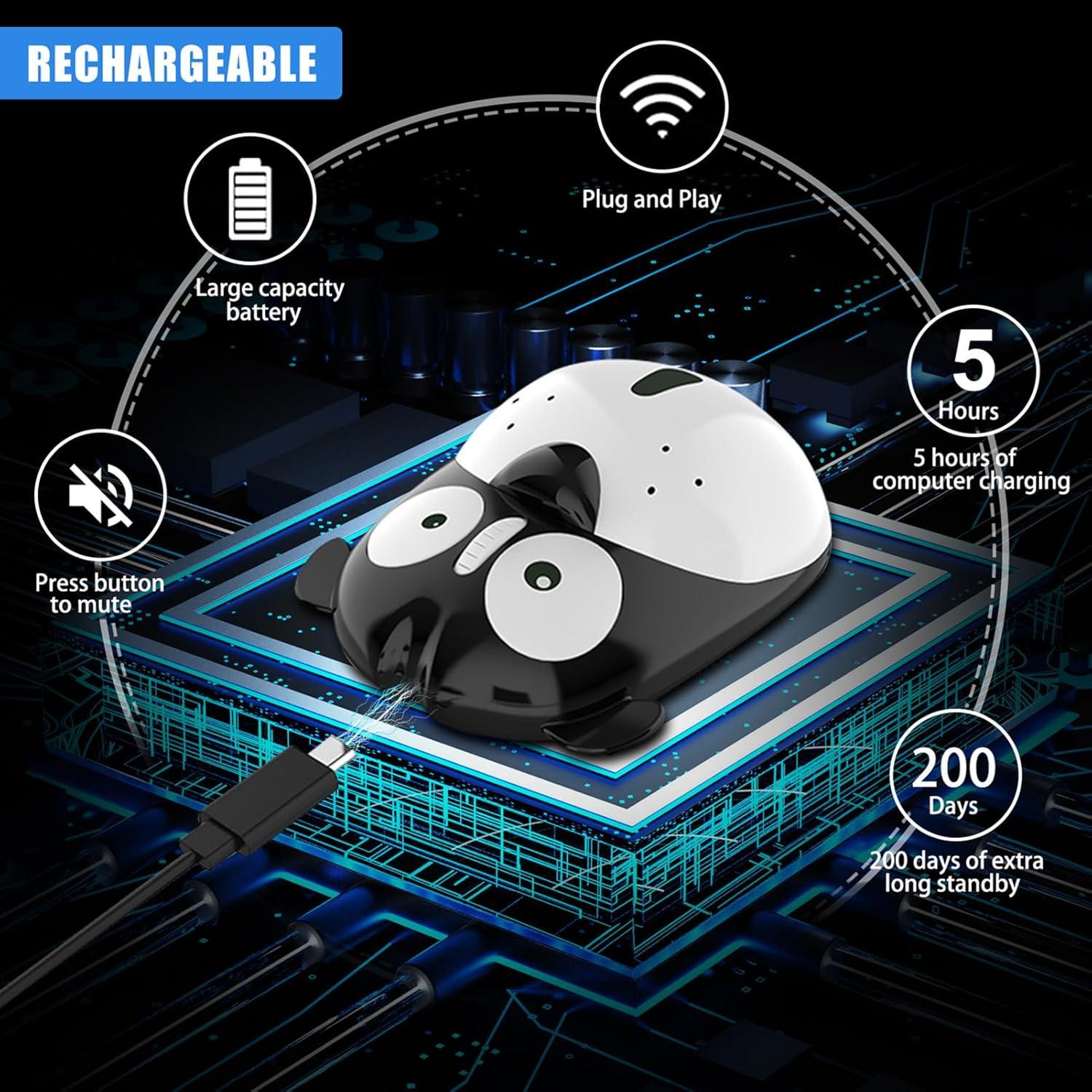 Ratón Inalámbrico Recargable FLY WAY Negro 2.4GHz para Niños