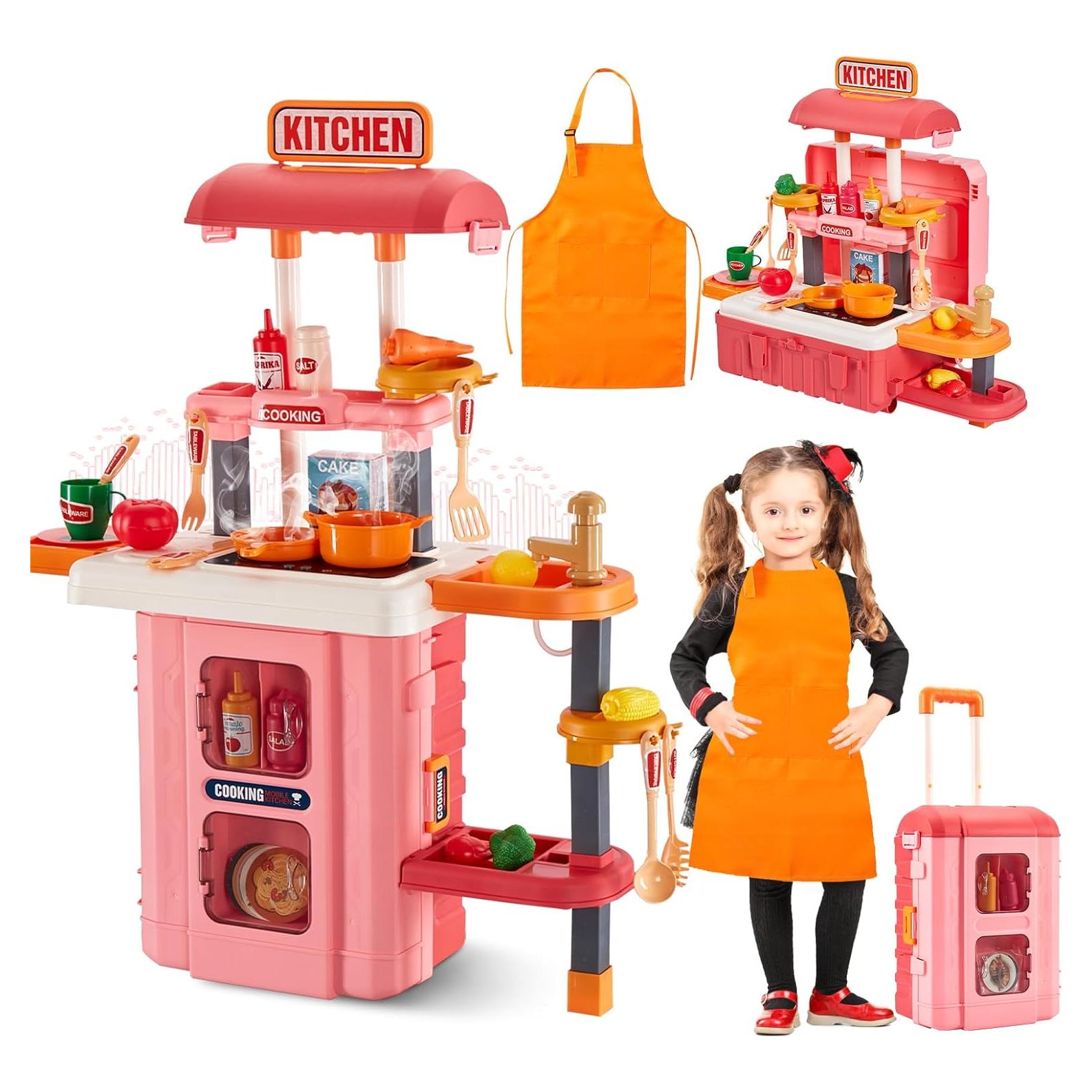 Cocina de Jugar 3 en 1 GEIYATOI con 50 Accesorios