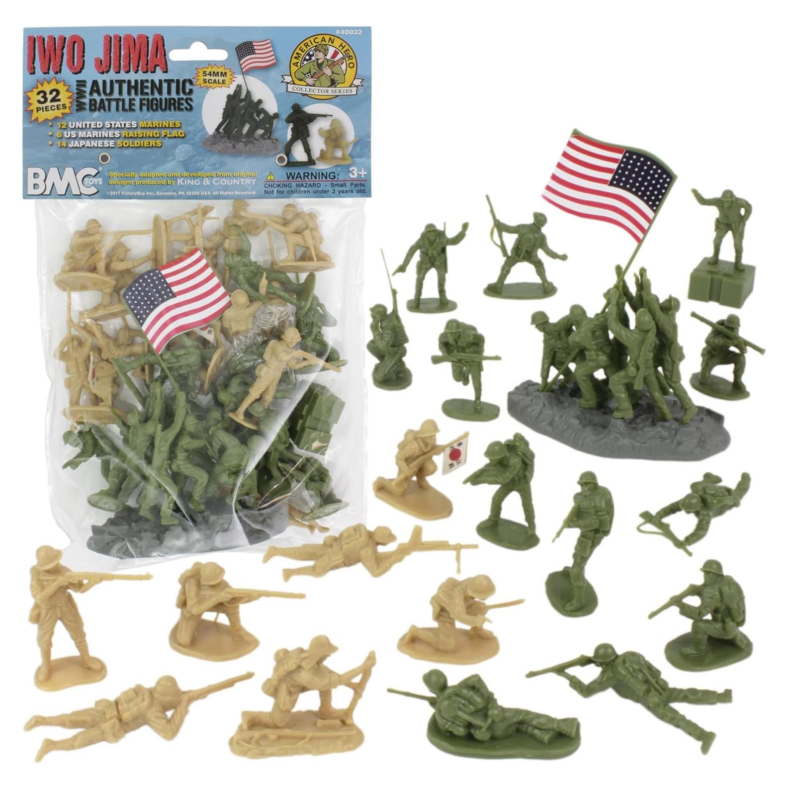 Figuras de Soldados BMC WW2 Iwo Jima - 32 Piezas