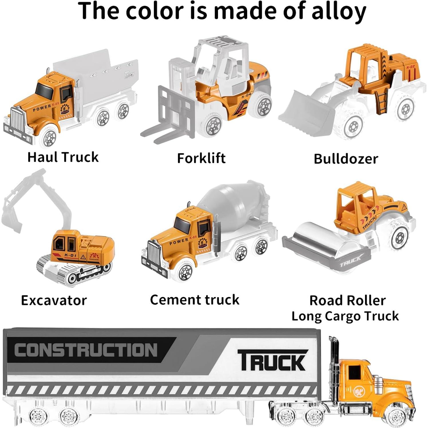 Juego de Vehículos de Construcción TEMI con Alfombrilla 33x22.9cm