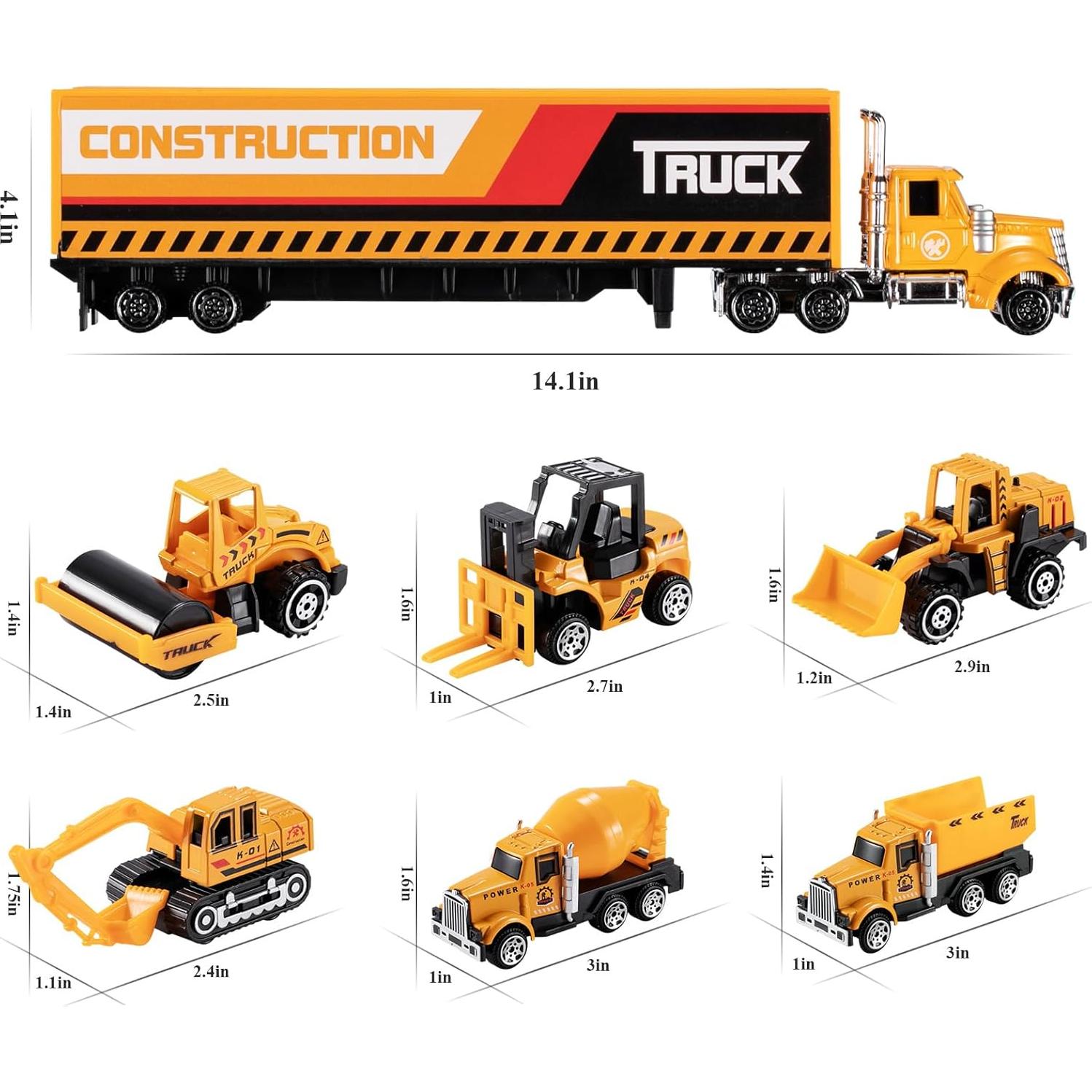 Juego de Vehículos de Construcción TEMI con Alfombrilla 81x68cm