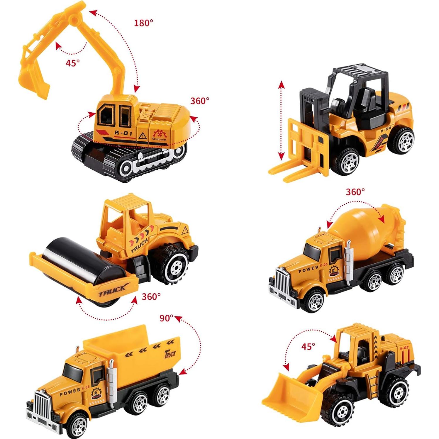 Juego de Vehículos de Construcción TEMI con Alfombrilla 81x68cm