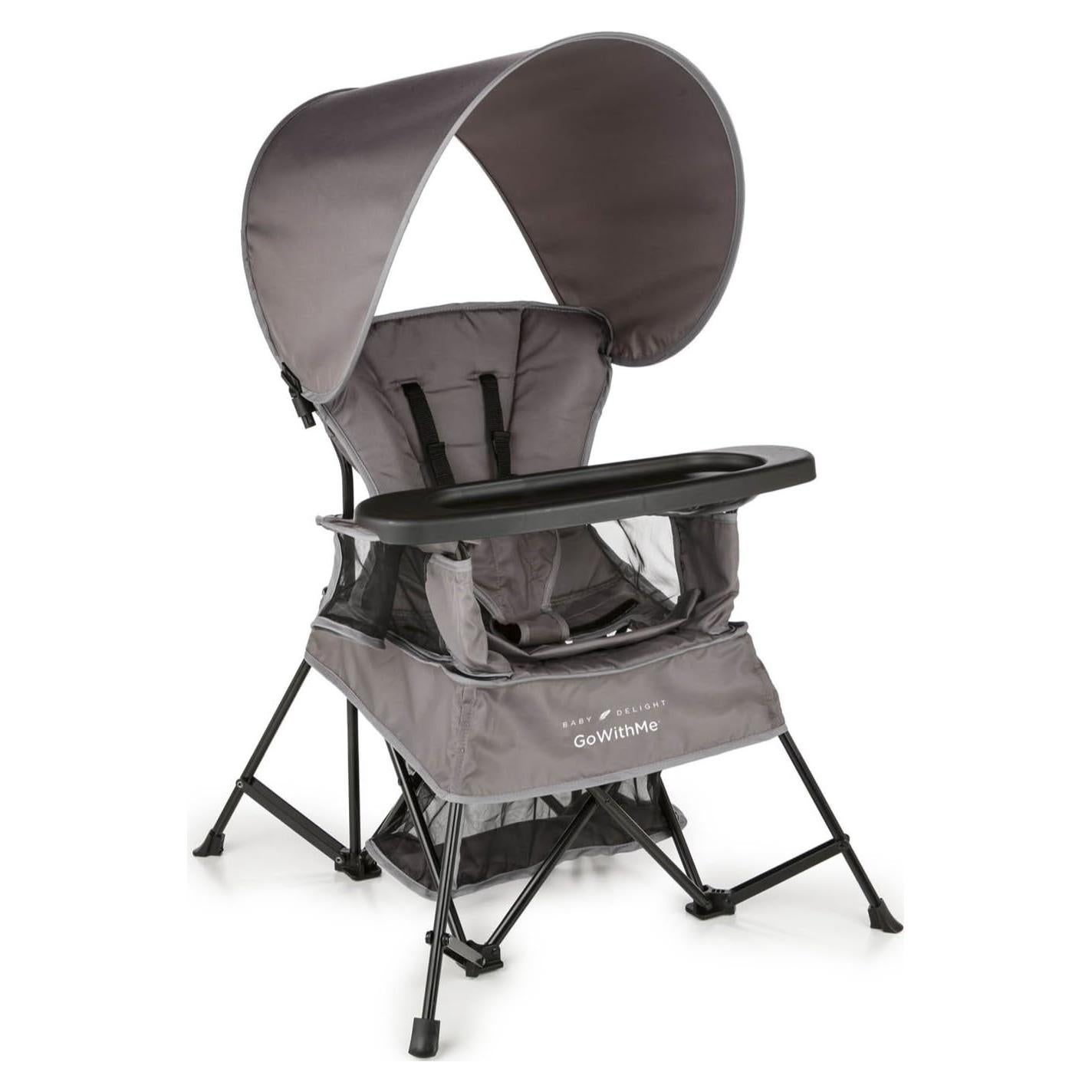 Silla Portátil Baby Delight Venture Gris con Capota Solar