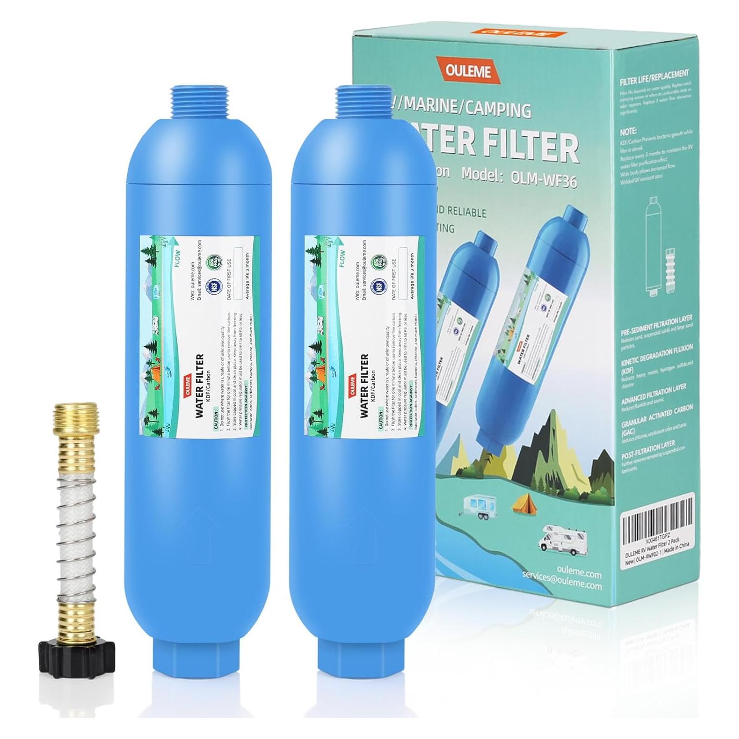 Filtro de Agua Inline OULEME para RV y Jardín - 2 Unidades