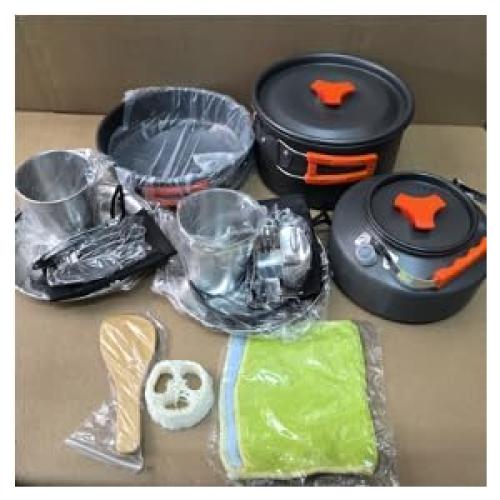 Juego de Cocina para Camping Beteray 12 Piezas Aluminio Rojo