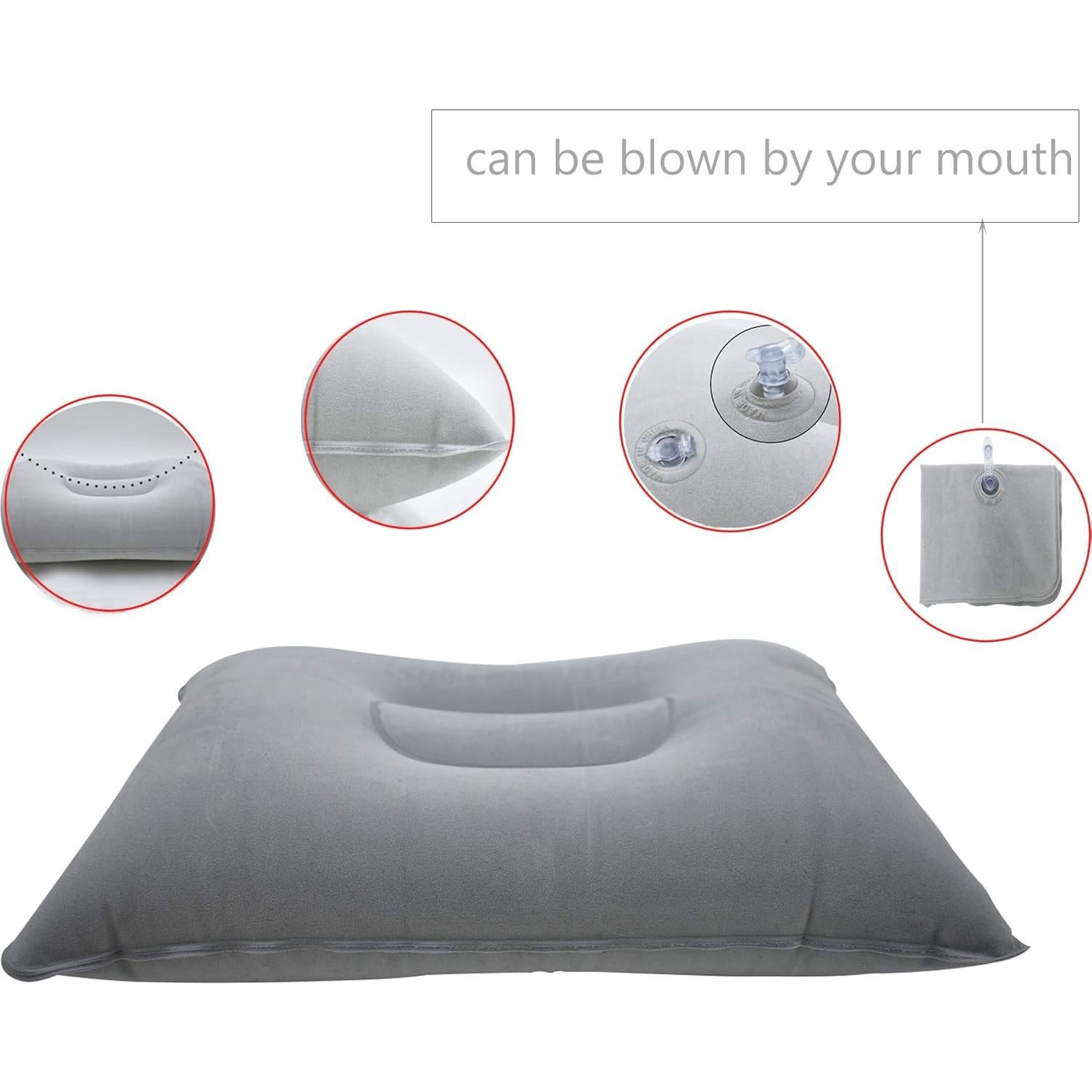 Paquete de 2 Almohadas Inflables LiXiongBao para Camping y Viajes