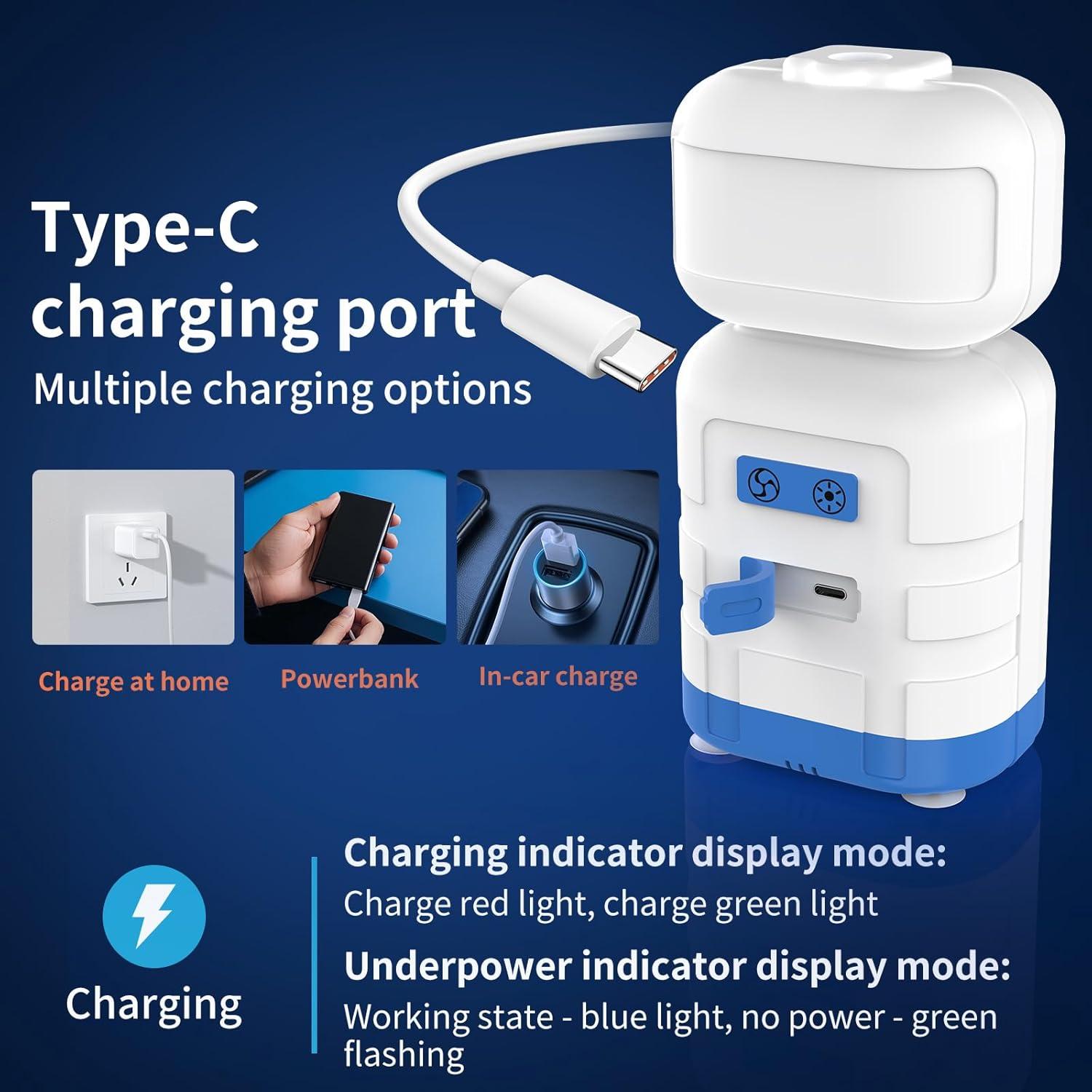 Ducha Portátil KXKL 8000mAh con Iluminación IPX7 para Camping