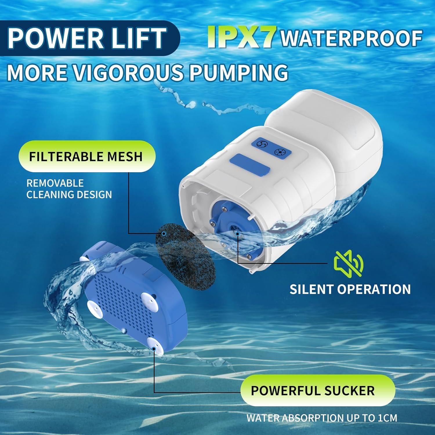 Ducha Portátil KXKL 8000mAh con Iluminación IPX7 para Camping