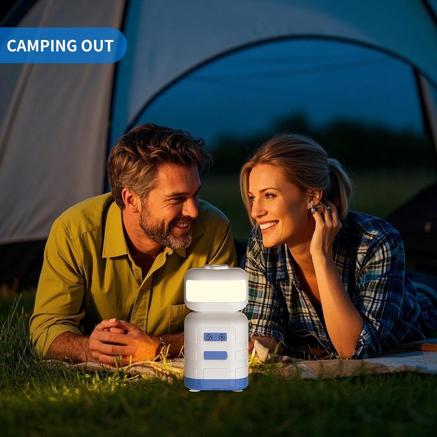 Ducha Portátil KXKL 8000mAh con Iluminación IPX7 para Camping
