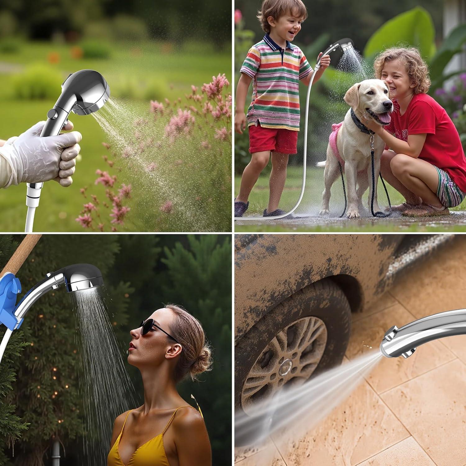 Ducha Portátil KXKL 8000mAh con Iluminación IPX7 para Camping