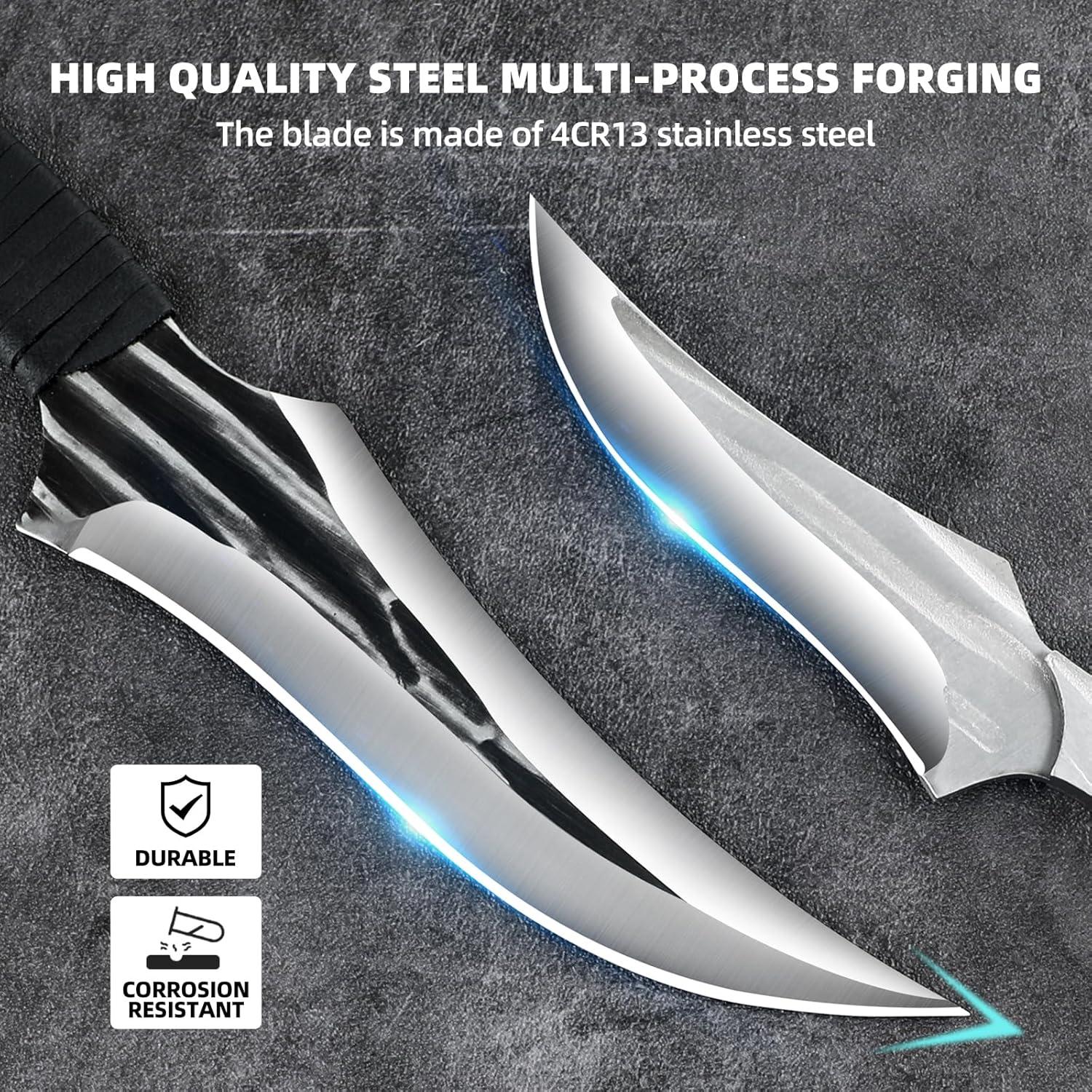 Juego de Cuchillos de Caza Zarfand - 2 Piezas, Acero Inoxidable