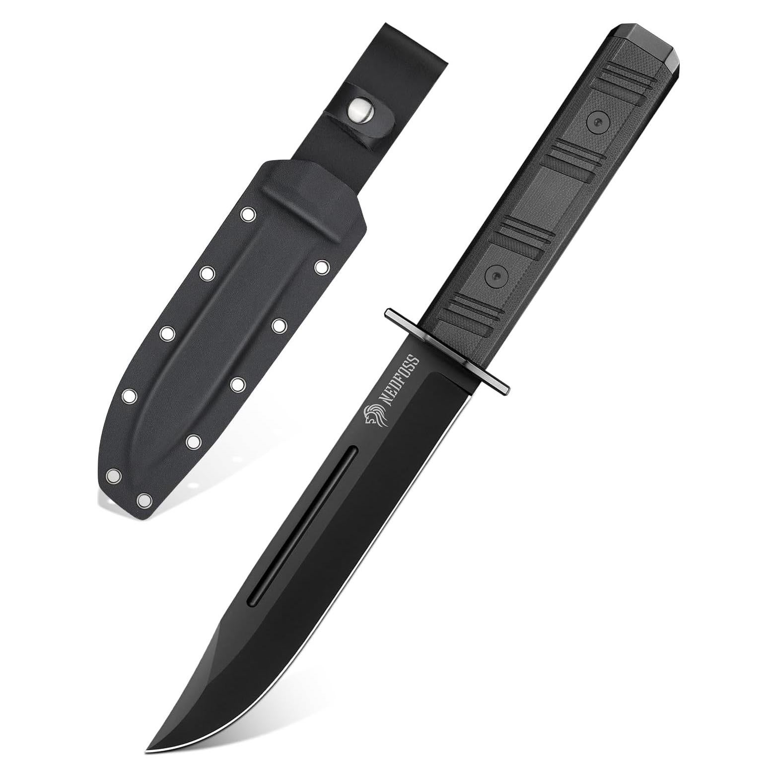 Cuchillo de Caza NedFoss BRAVE 17.3 cm Acero D2 con Funda