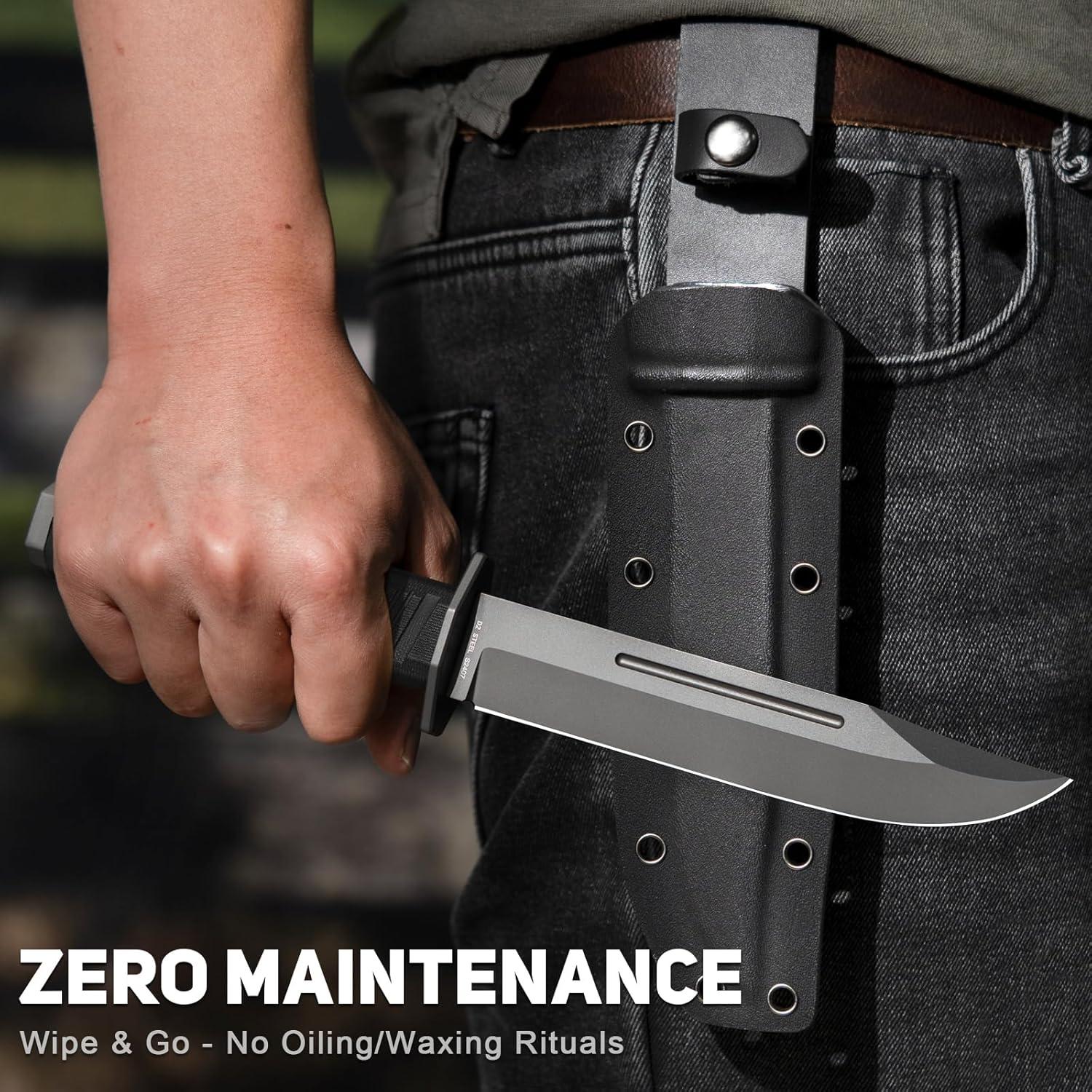 Cuchillo de Caza NedFoss BRAVE 17.3 cm Acero D2 con Funda