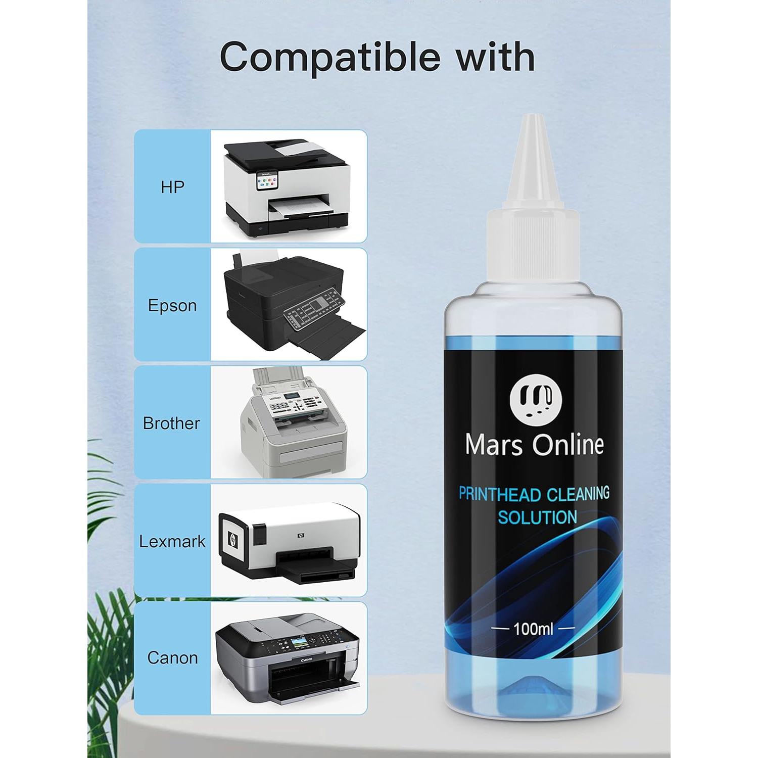 Kit de limpieza de cabezales de impresora Mars Online 100ML