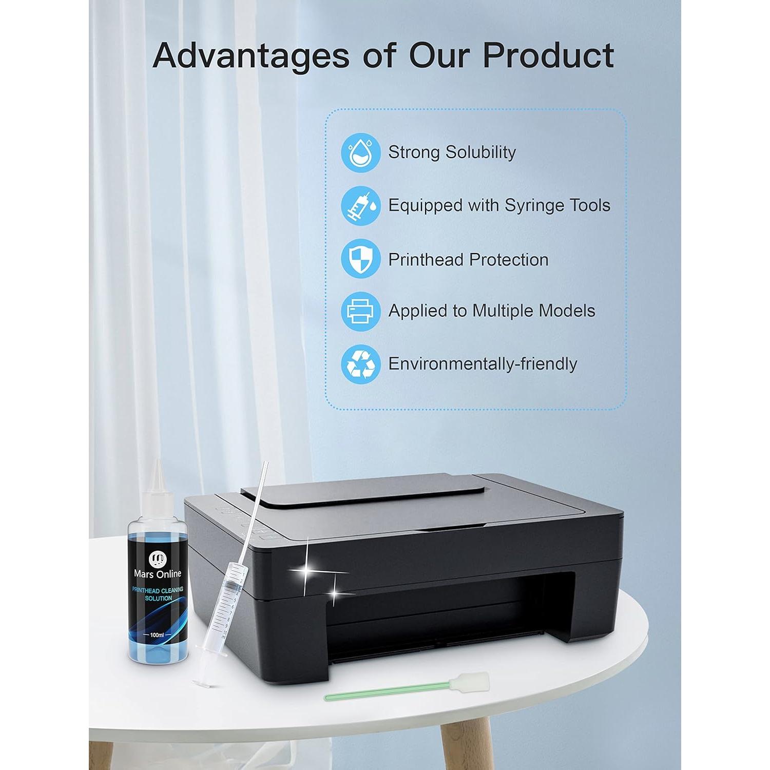 Kit de limpieza de cabezales de impresora Mars Online 100ML