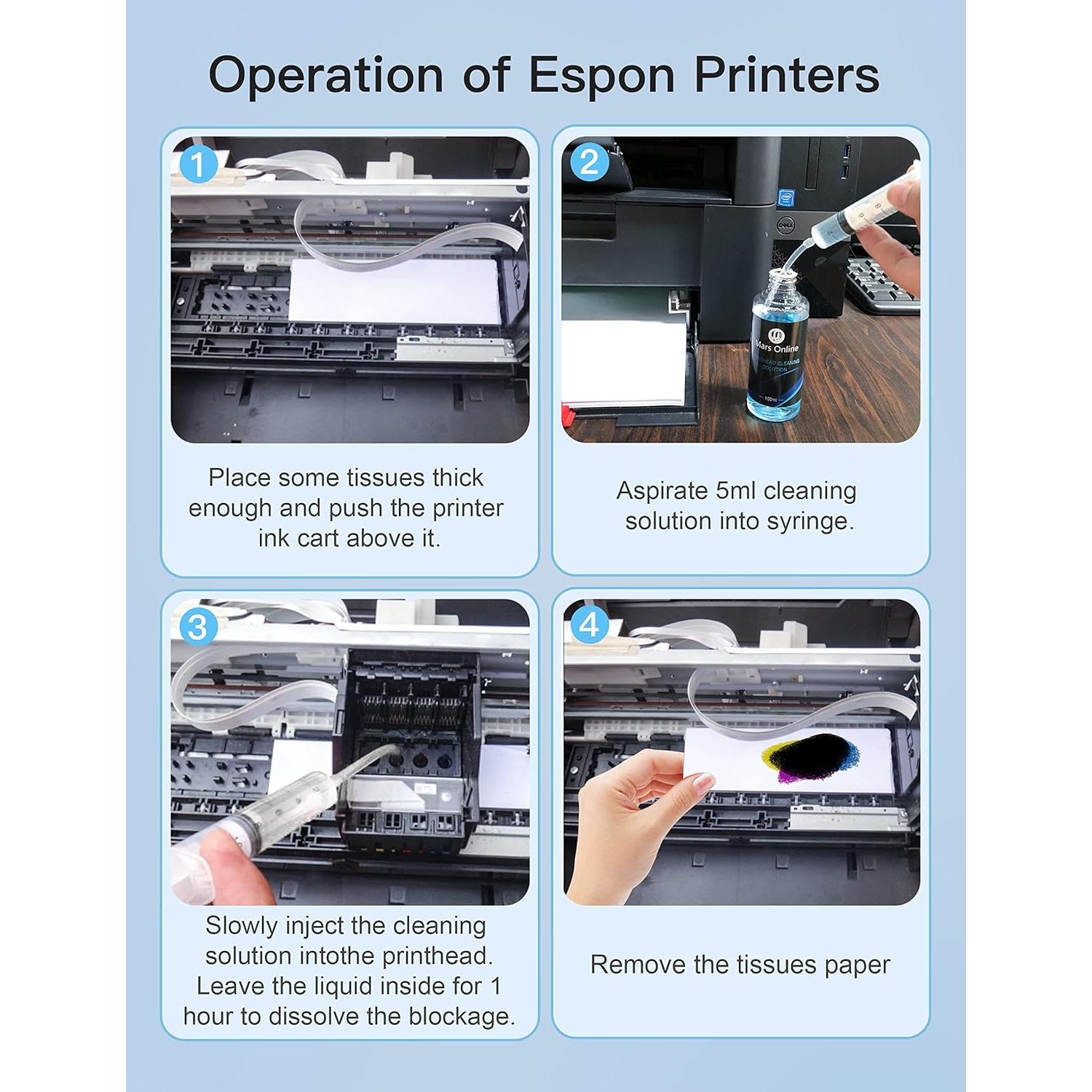 Kit de limpieza de cabezales de impresora Mars Online 100ML