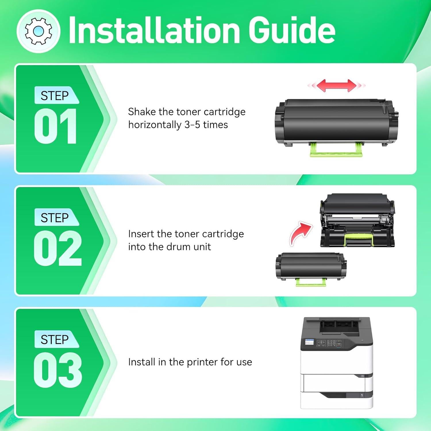 Cartucho de Tóner Negro JCTONER 58D1H00 para Lexmark MS725