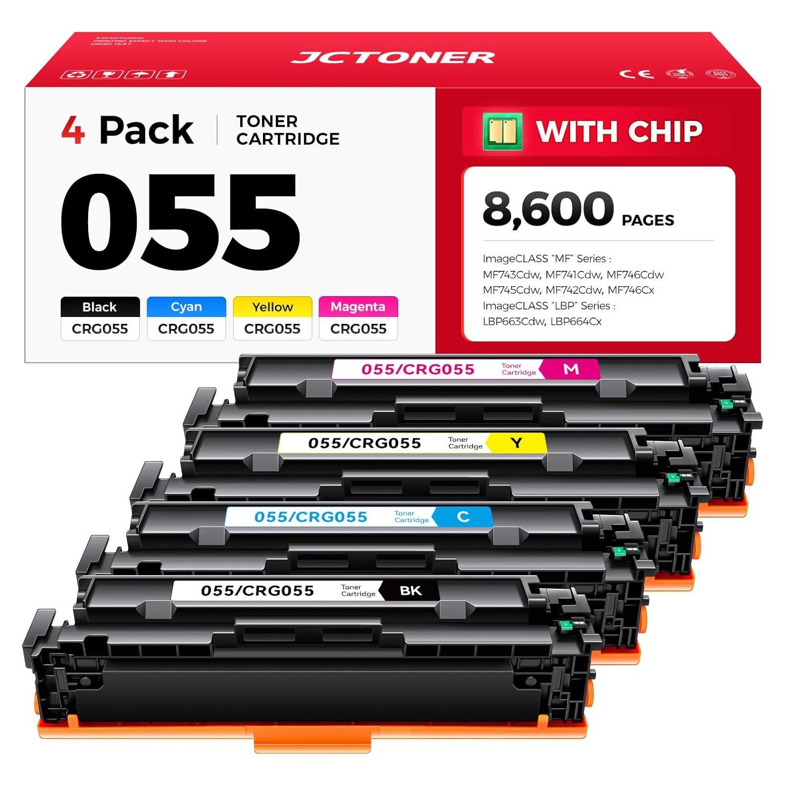 Juego de cartuchos de tóner JCTONER 055-4 compatible Canon