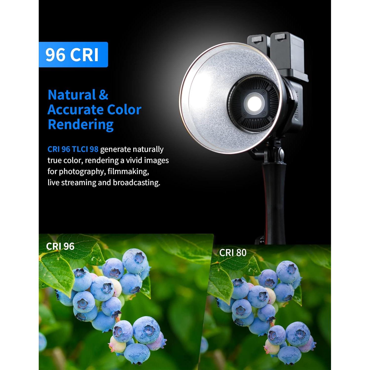 SIRUI C60 Luz de Video LED 60W COB 5600K CRI 96 para Fotografía